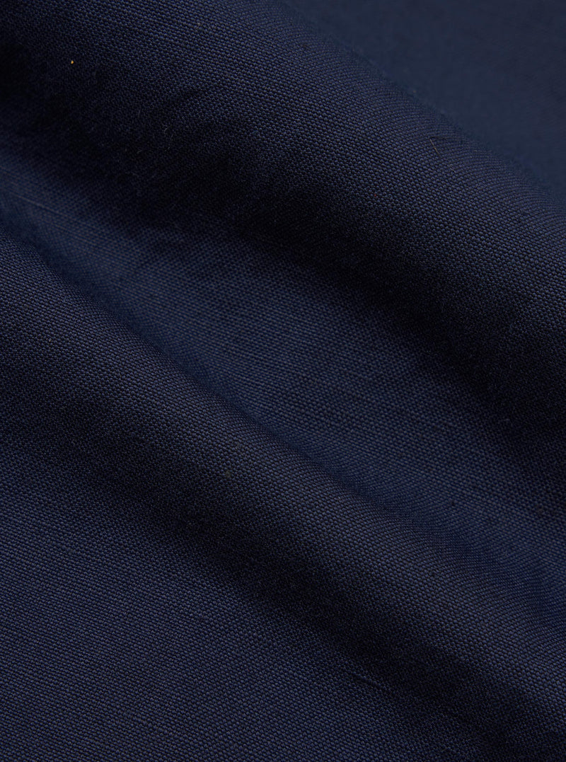 Navy Linen Slub Weave Two Button Jacket