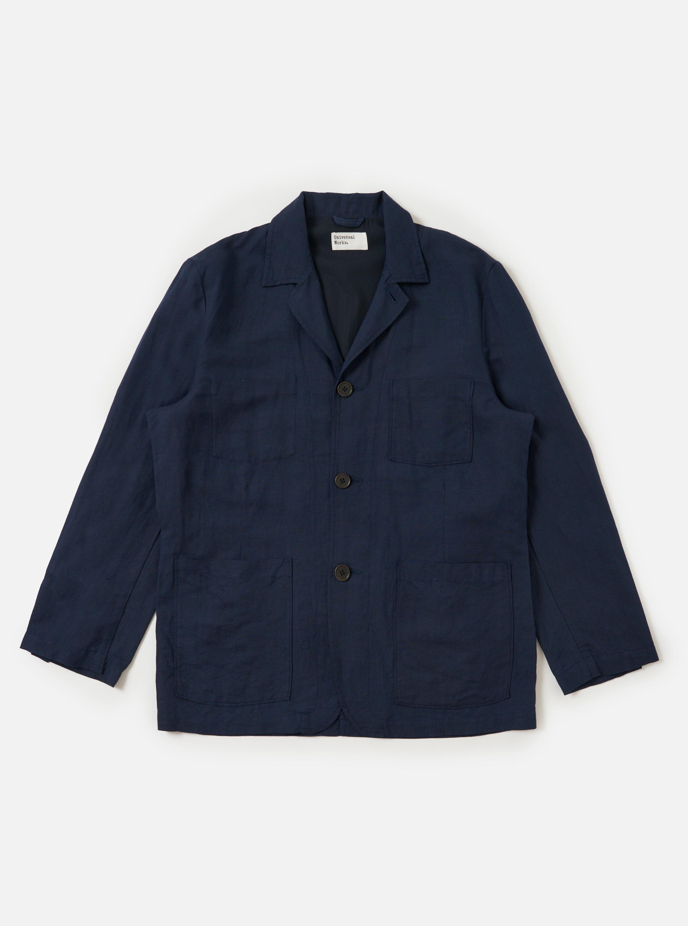 トップス journal standard Luxe linen work jacket Men's Navy Linen Cotton Shirting Dizzy Jacket – Universal Works