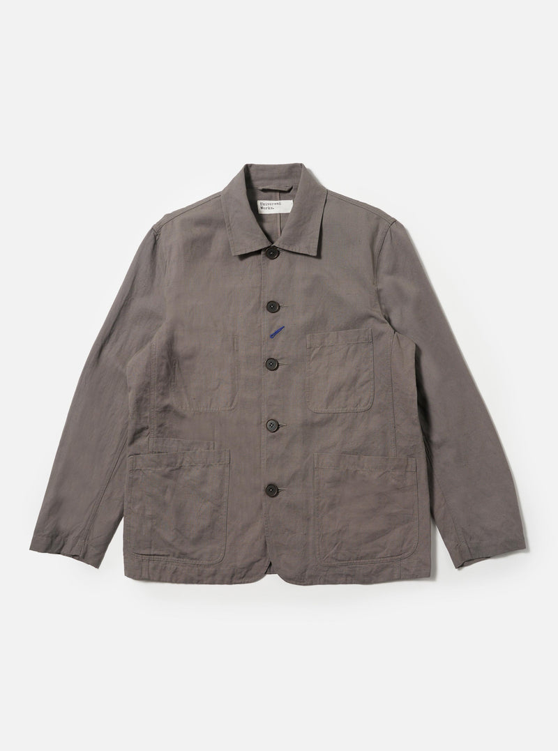 Mid Grey Linen Slub Weave Bakers Jacket
