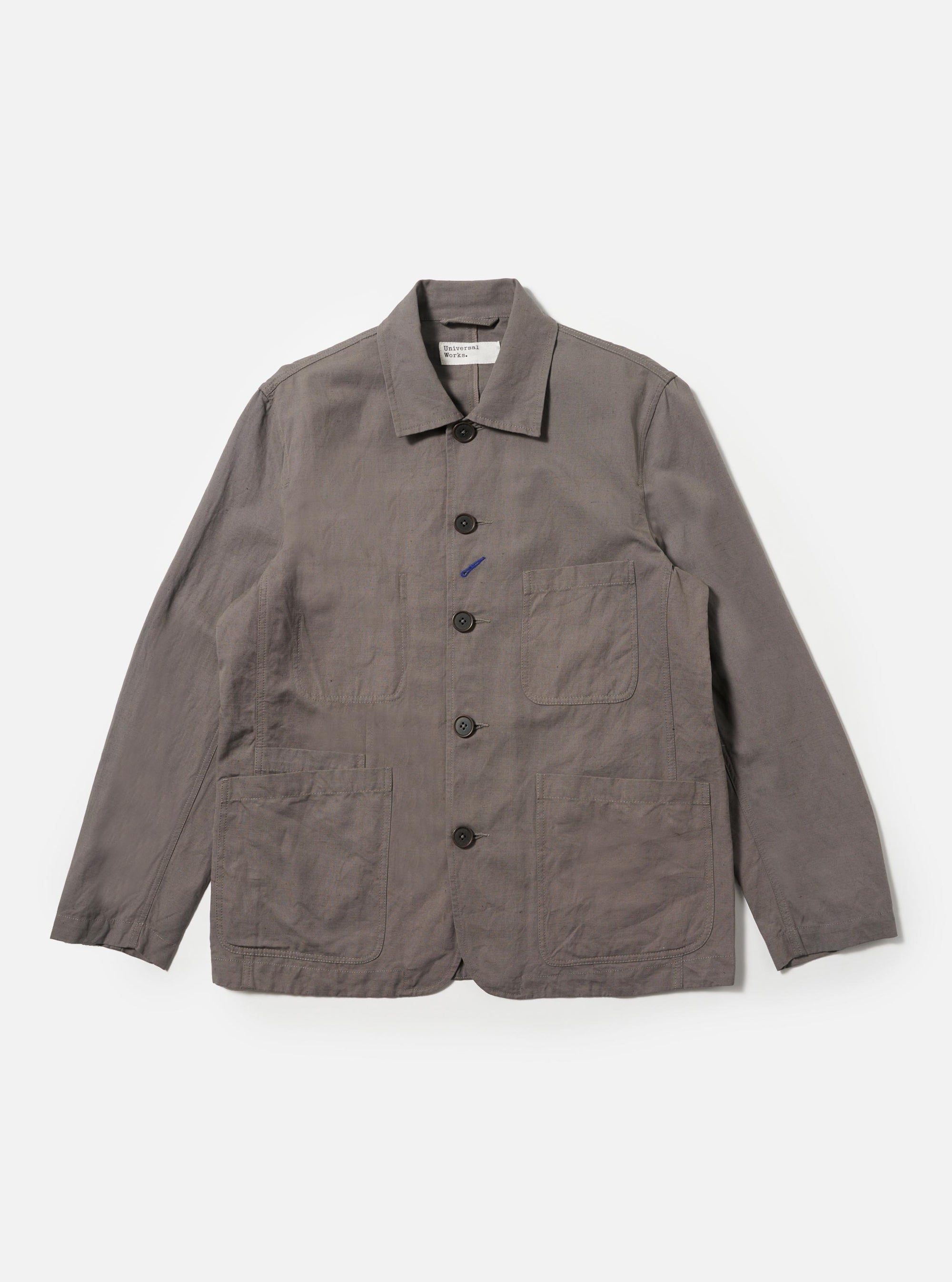 Mid Grey Linen Slub Weave Bakers Jacket