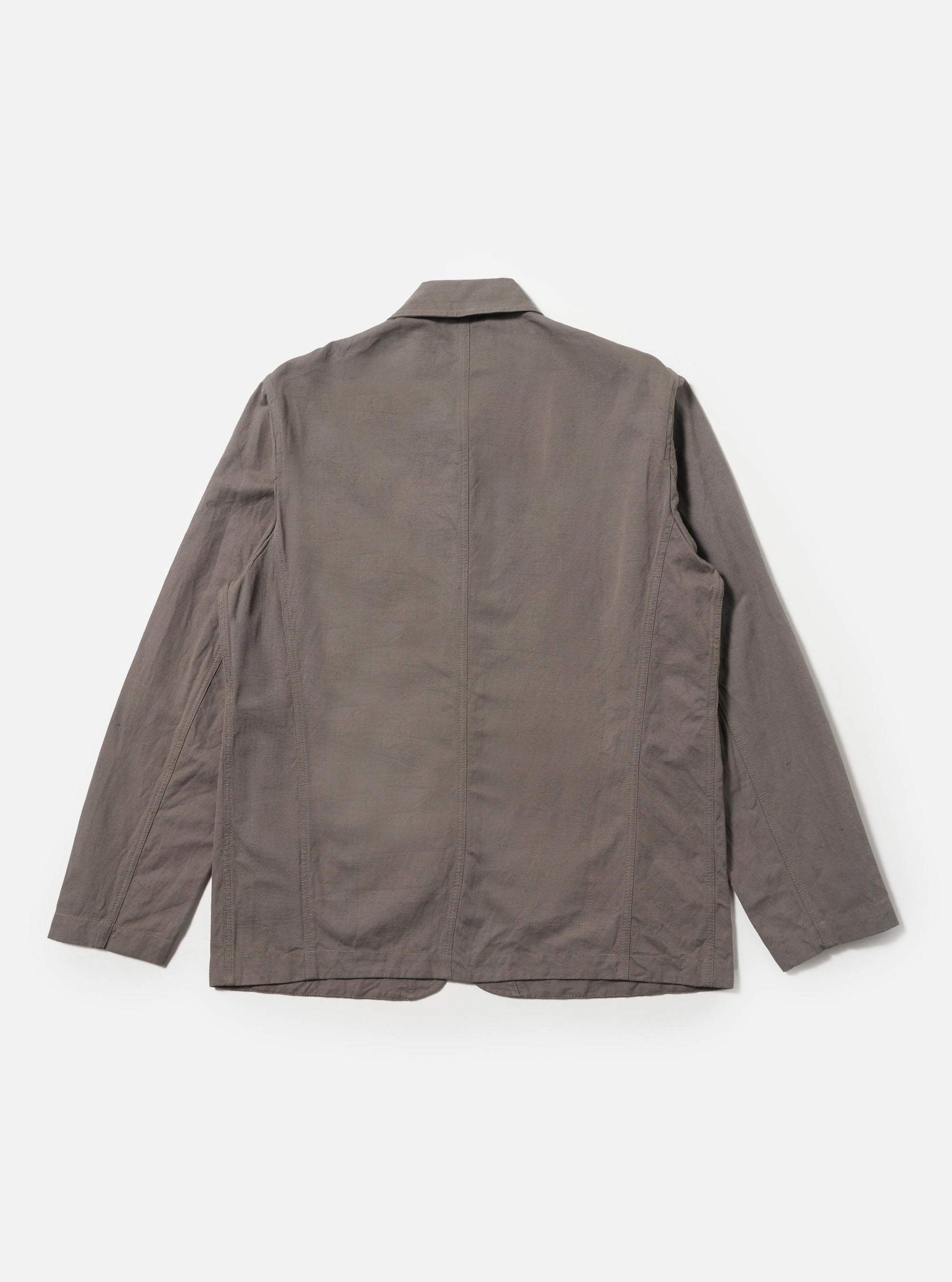 Mid Grey Linen Slub Weave Bakers Jacket