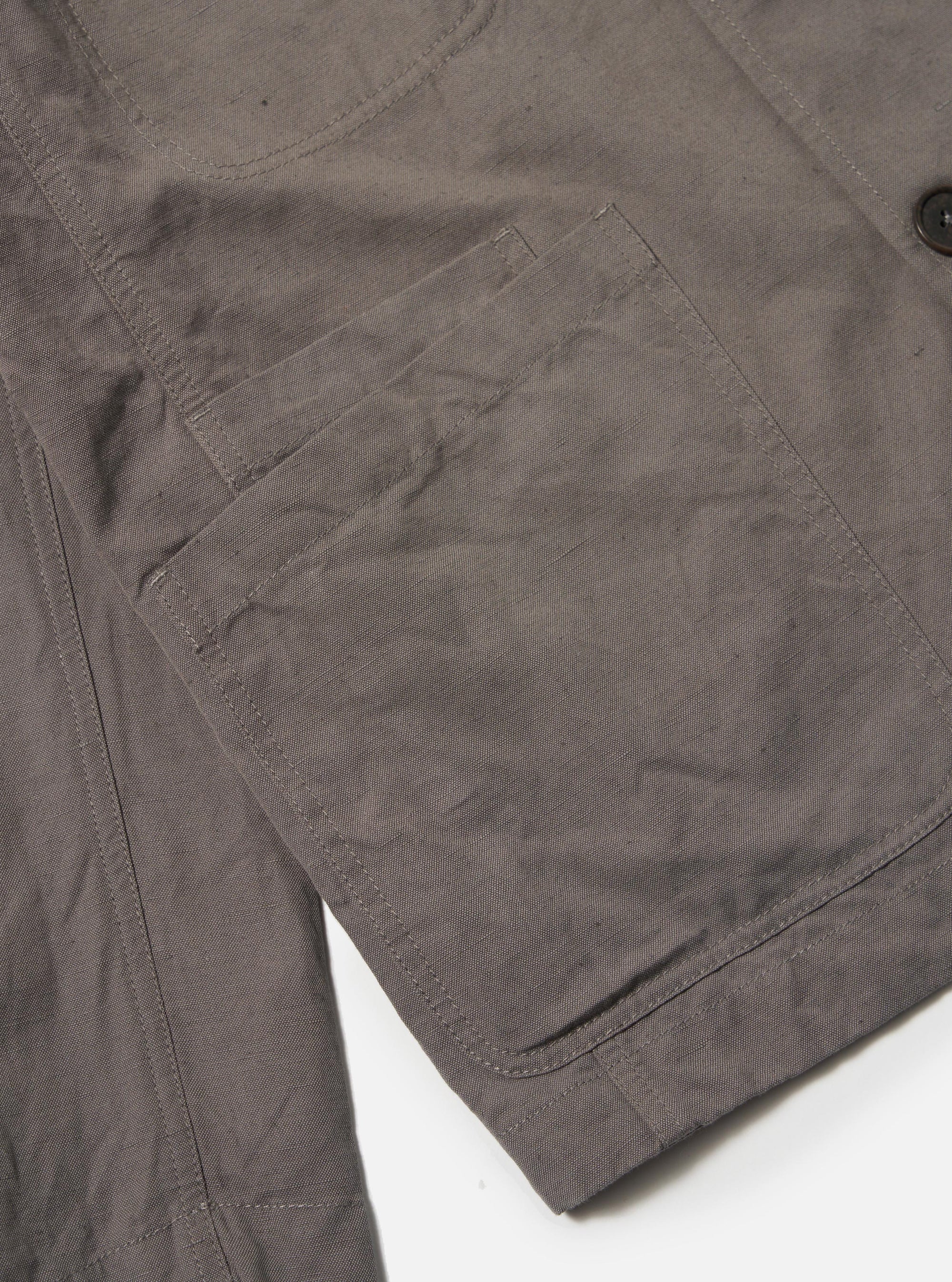 Mid Grey Linen Slub Weave Bakers Jacket