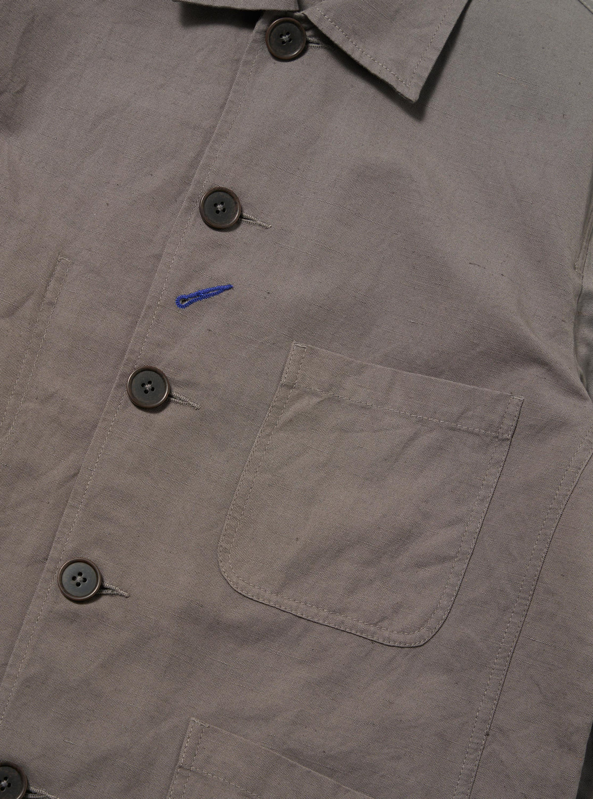 Mid Grey Linen Slub Weave Bakers Jacket