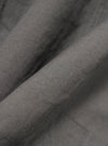A close-up fabric swatch of the Mid Grey Linen Slub Weave Bakers Jacket shows the textured, irregular slubbed surface of the linen and cotton blend. The fabric is a mid-grey color with a visible woven pattern.