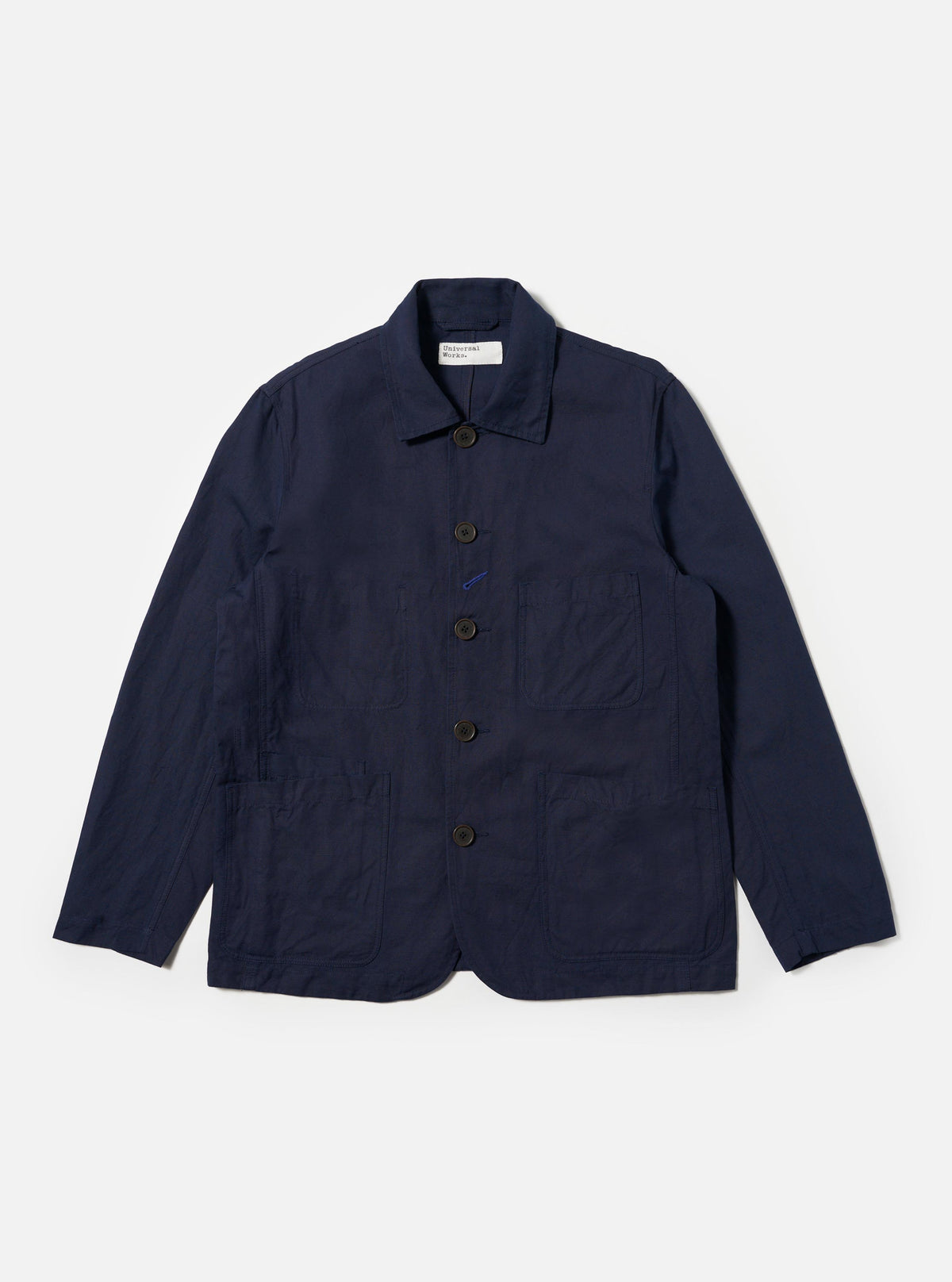 Navy Linen Slub Weave Bakers Jacket