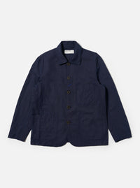 Navy Linen Slub Weave Bakers Jacket