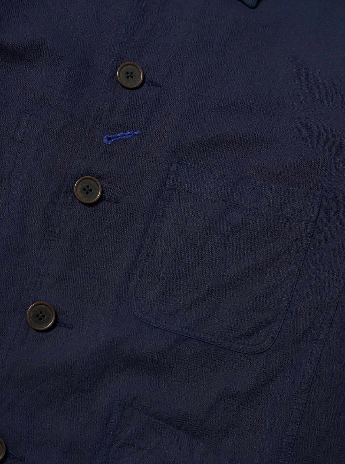 Navy Linen Slub Weave Bakers Jacket