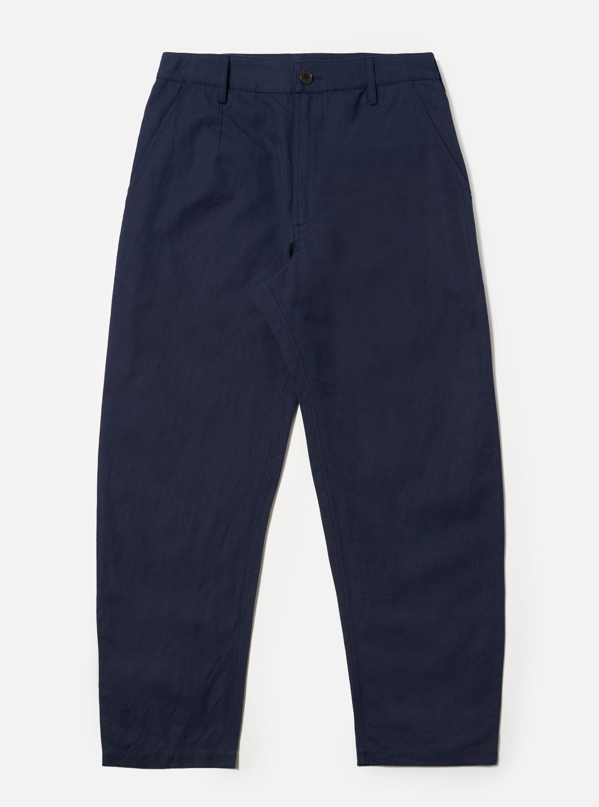 Navy Linen Slub Weave Dizzy Trouser
