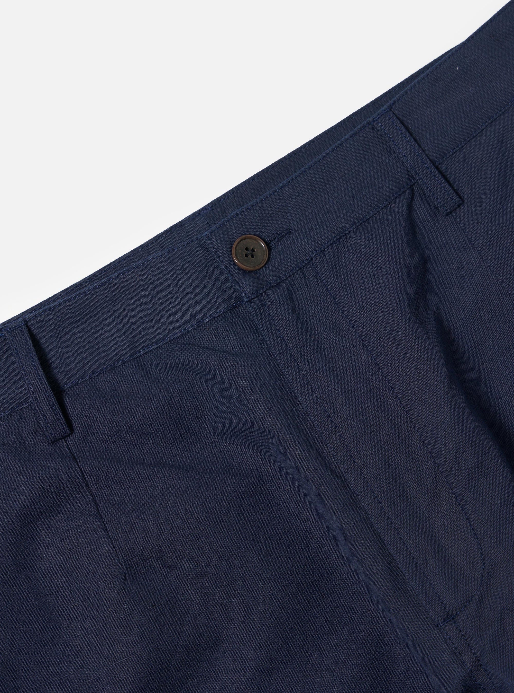 Navy Linen Slub Weave Dizzy Trouser