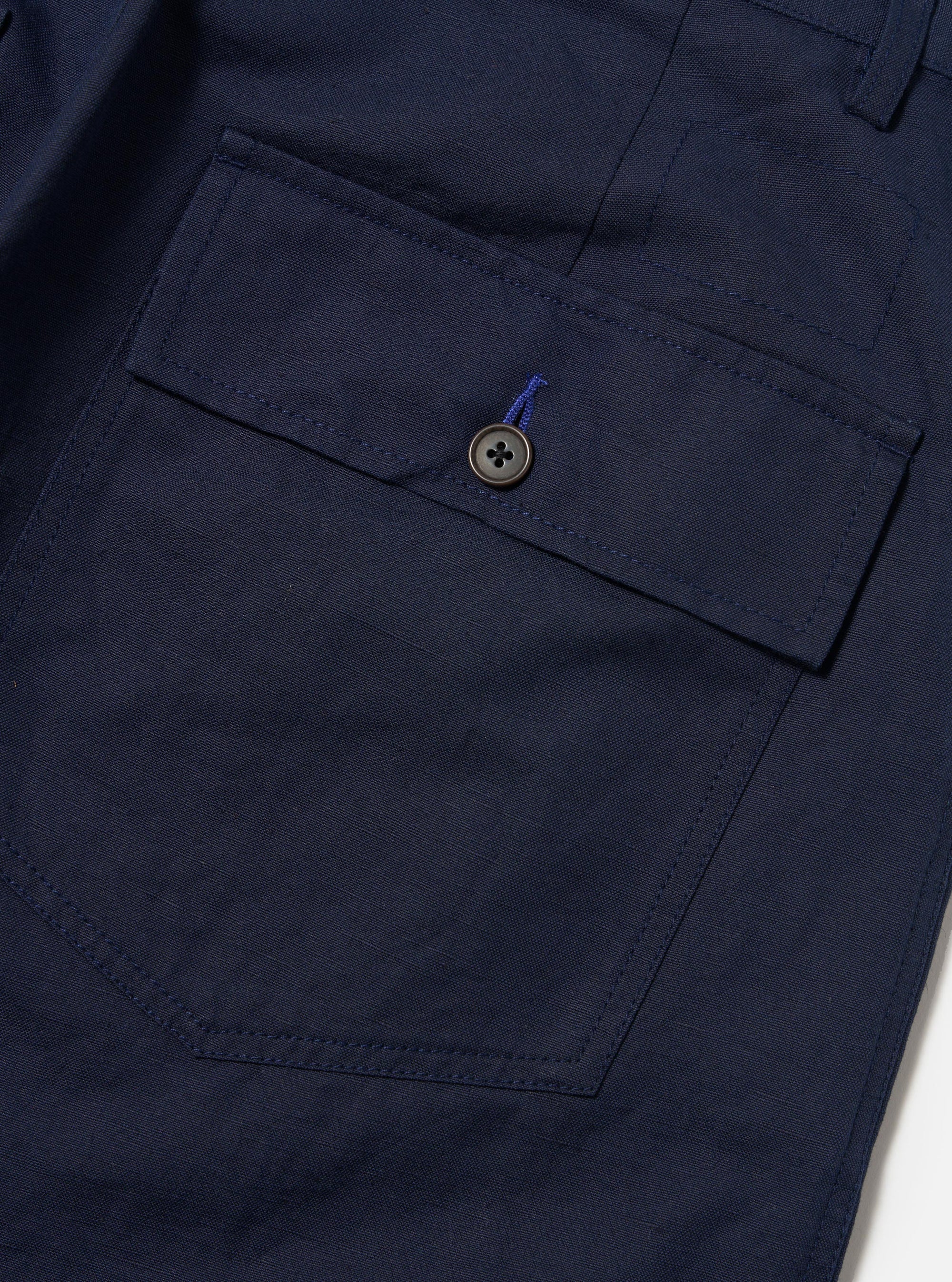 Navy Linen Slub Weave Dizzy Trouser