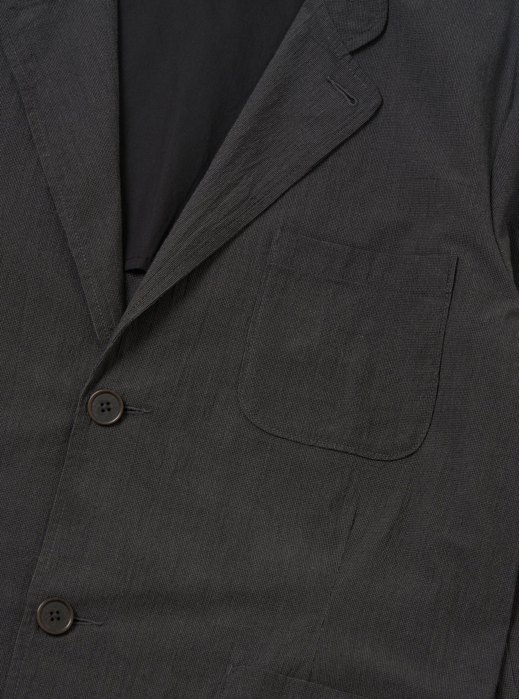 Charcoal Seattle Cotton Two Button Jacket