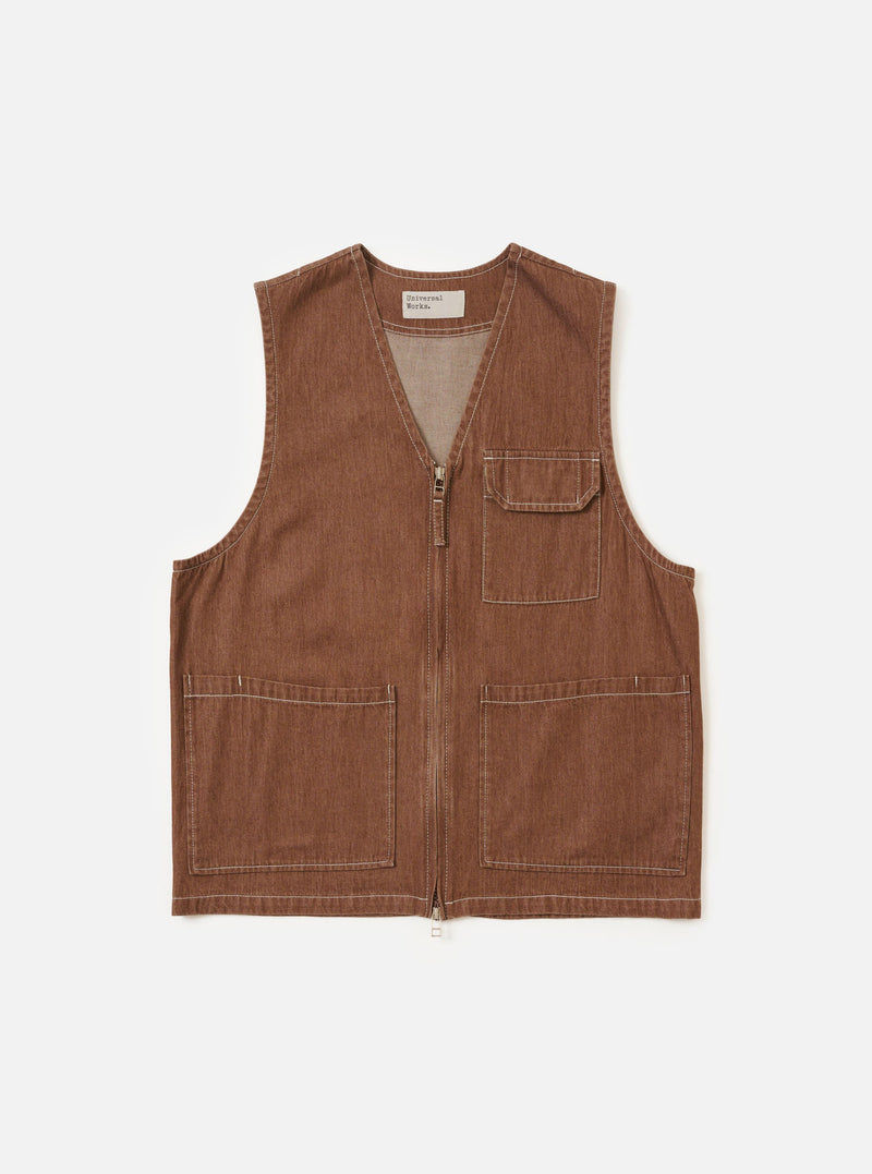 Brown Meco Denim Marine Gilet
