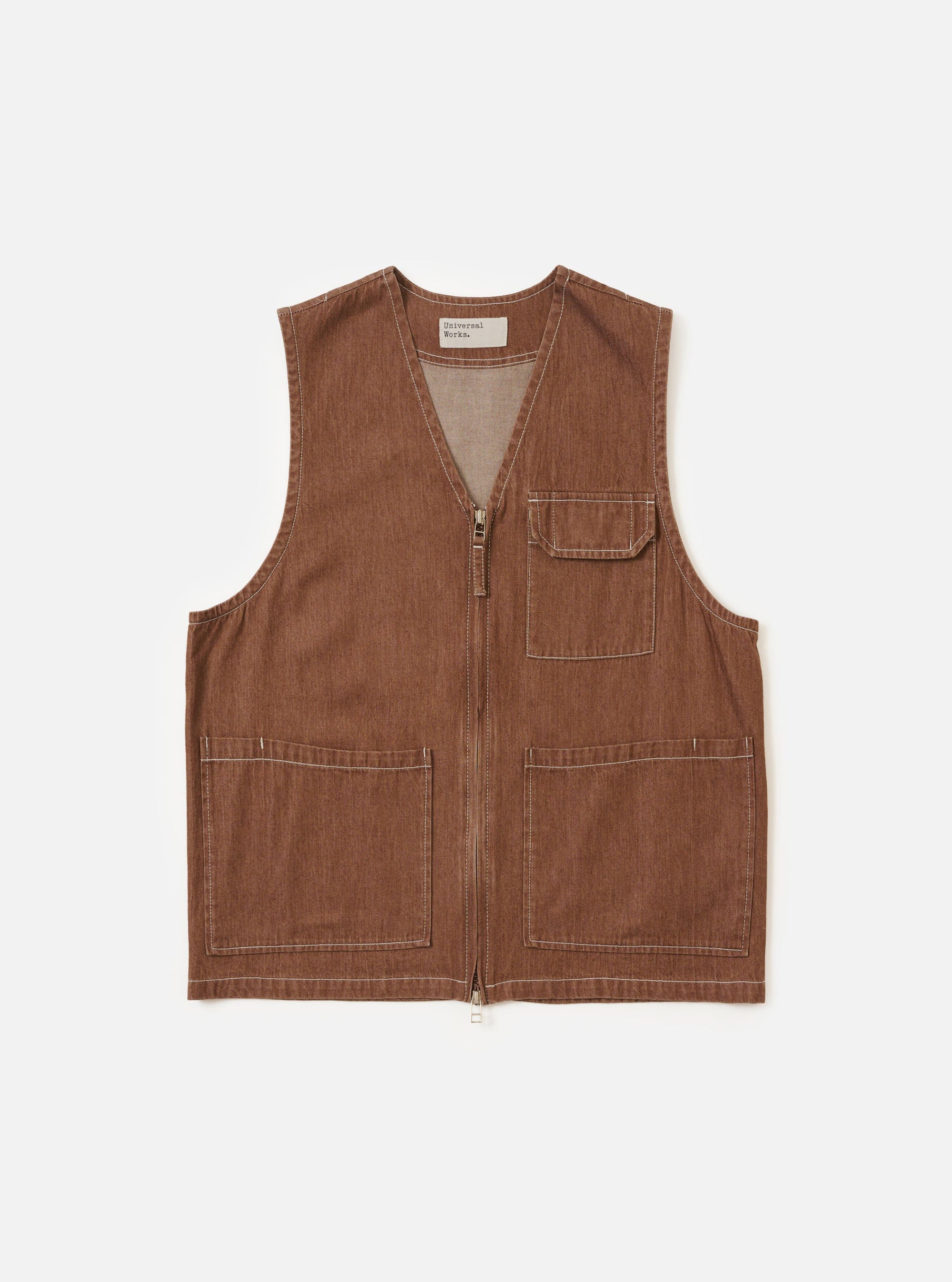 Brown Meco Denim Marine Gilet