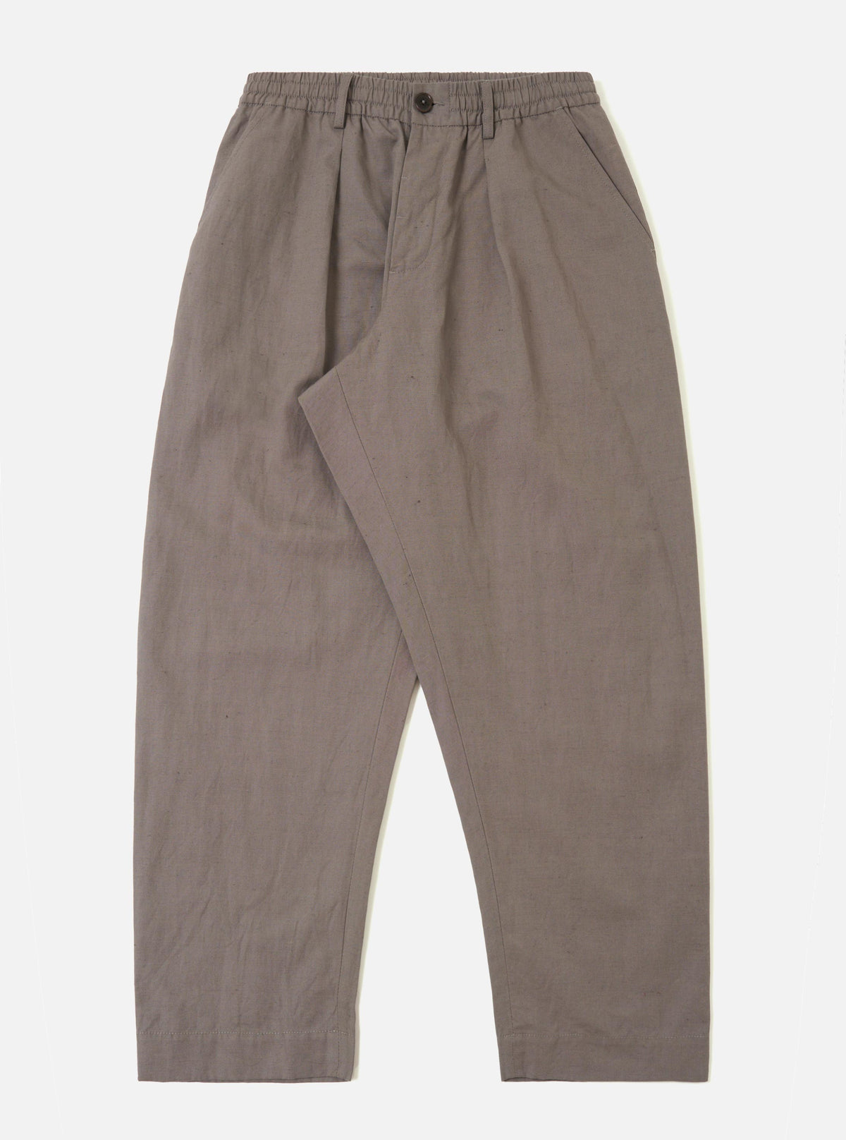 Mid Grey Linen Slub Weave Oxford Pant