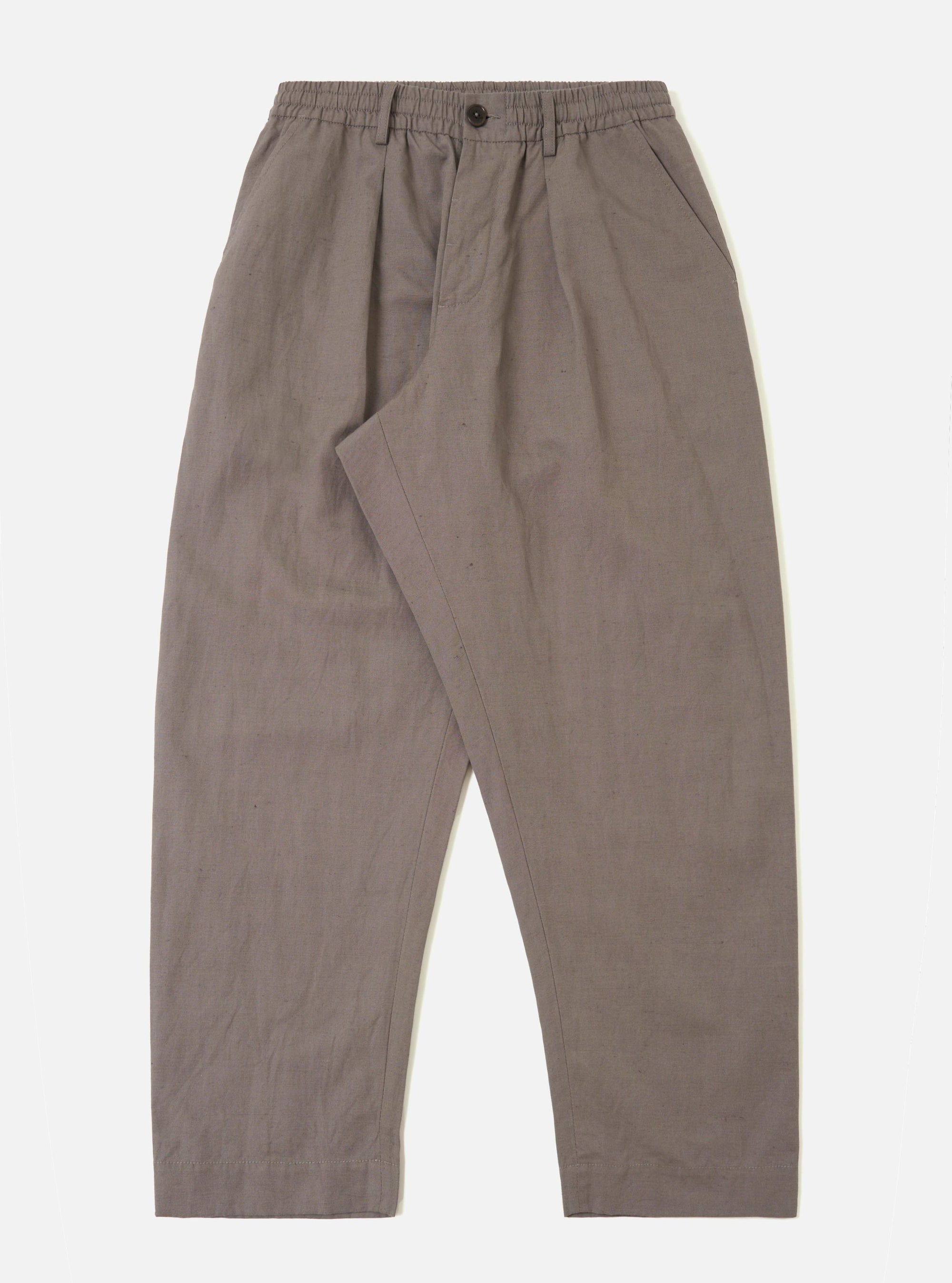 Mid Grey Linen Slub Weave Oxford Pant