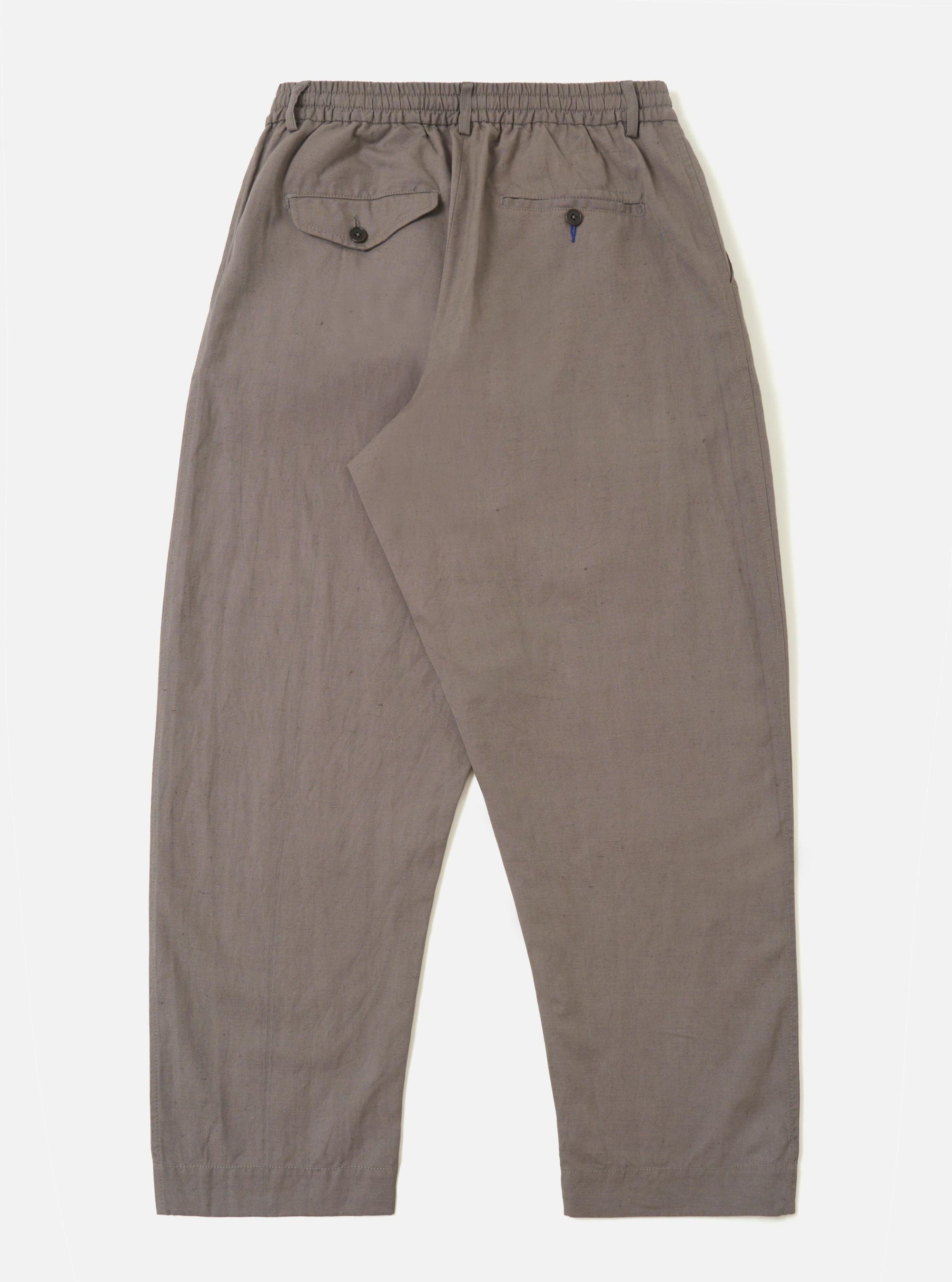 Mid Grey Linen Slub Weave Oxford Pant