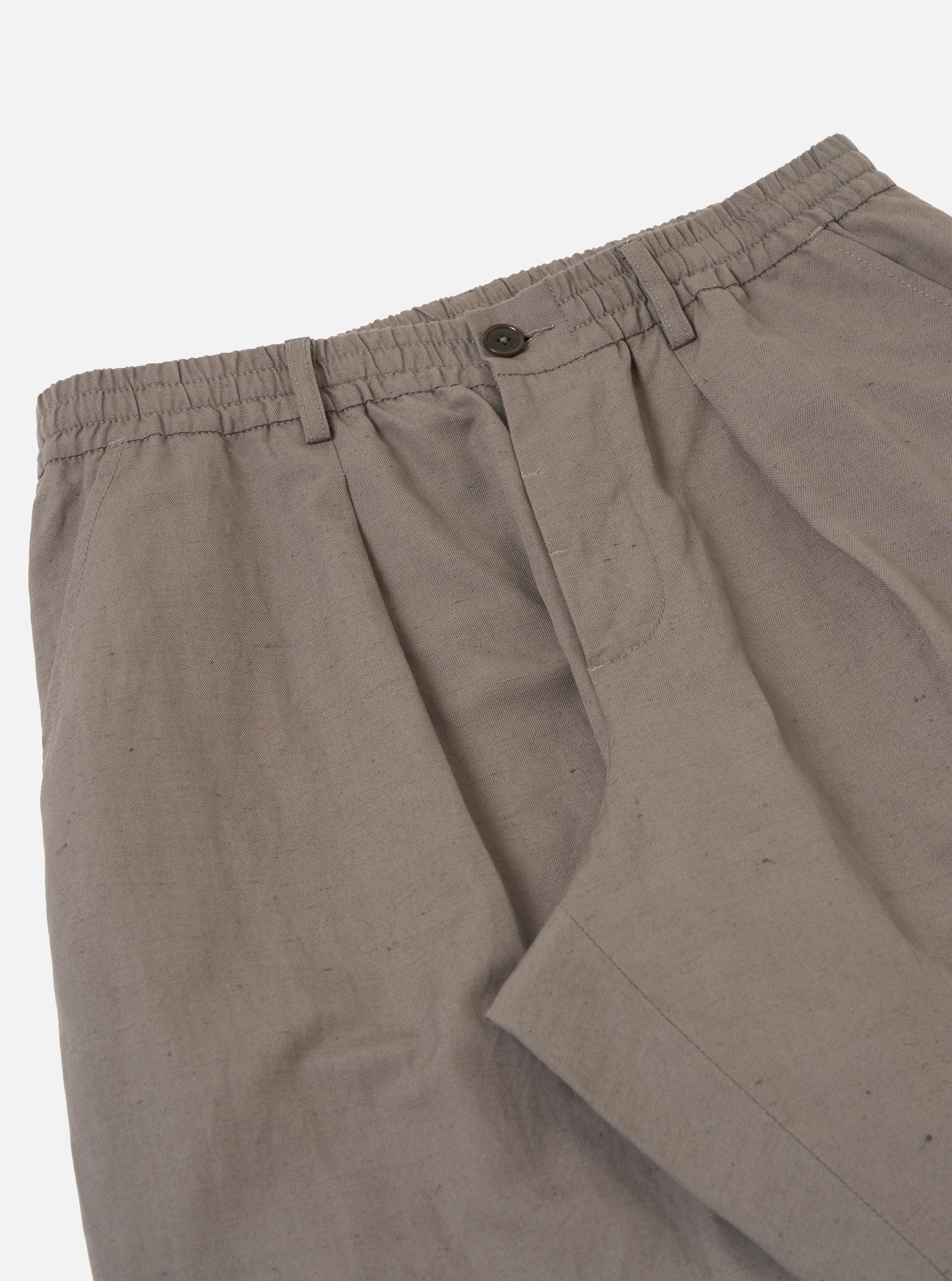 Mid Grey Linen Slub Weave Oxford Pant