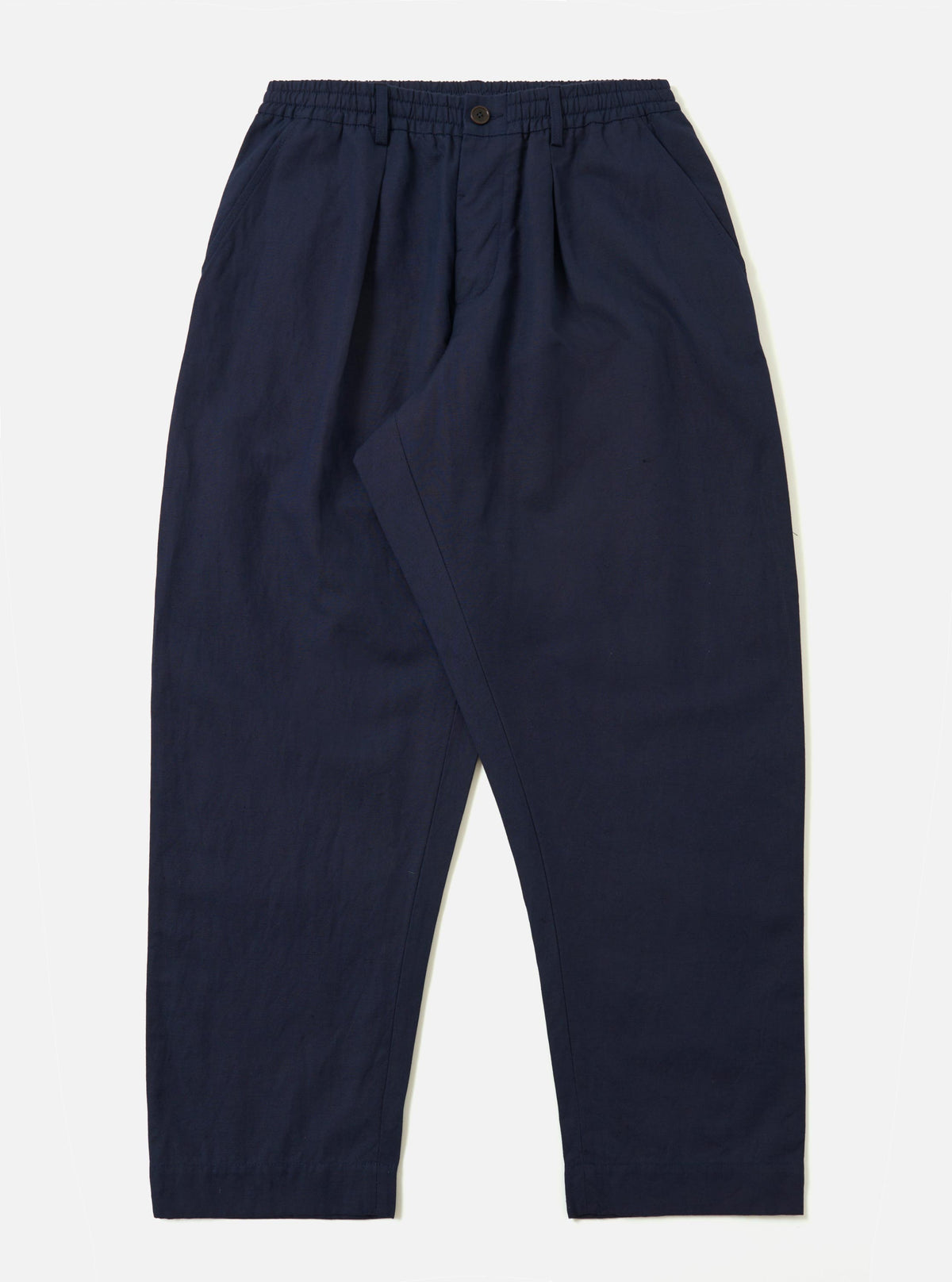 Navy Linen Slub Weave Oxford Pant