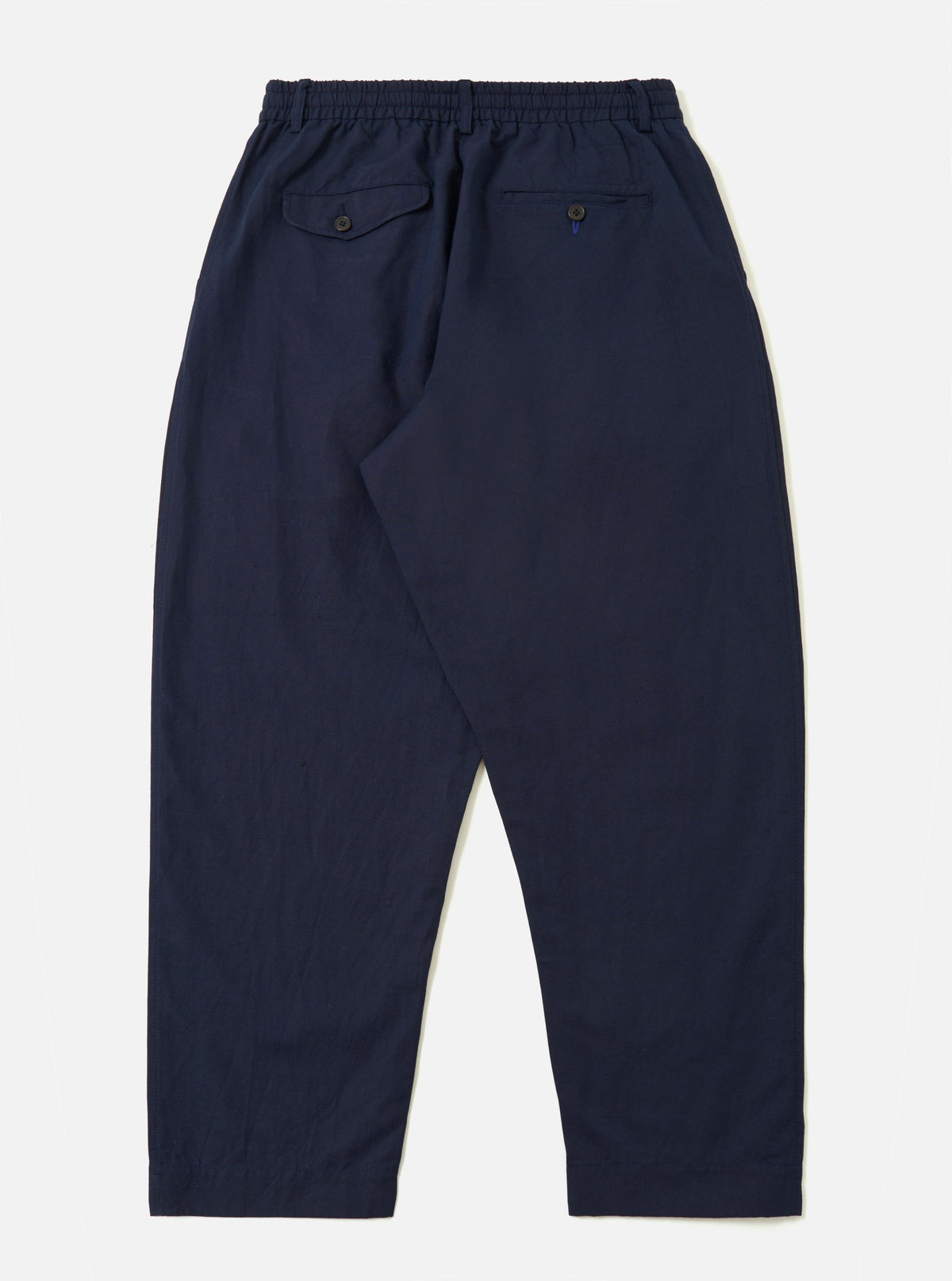 Navy Linen Slub Weave Oxford Pant