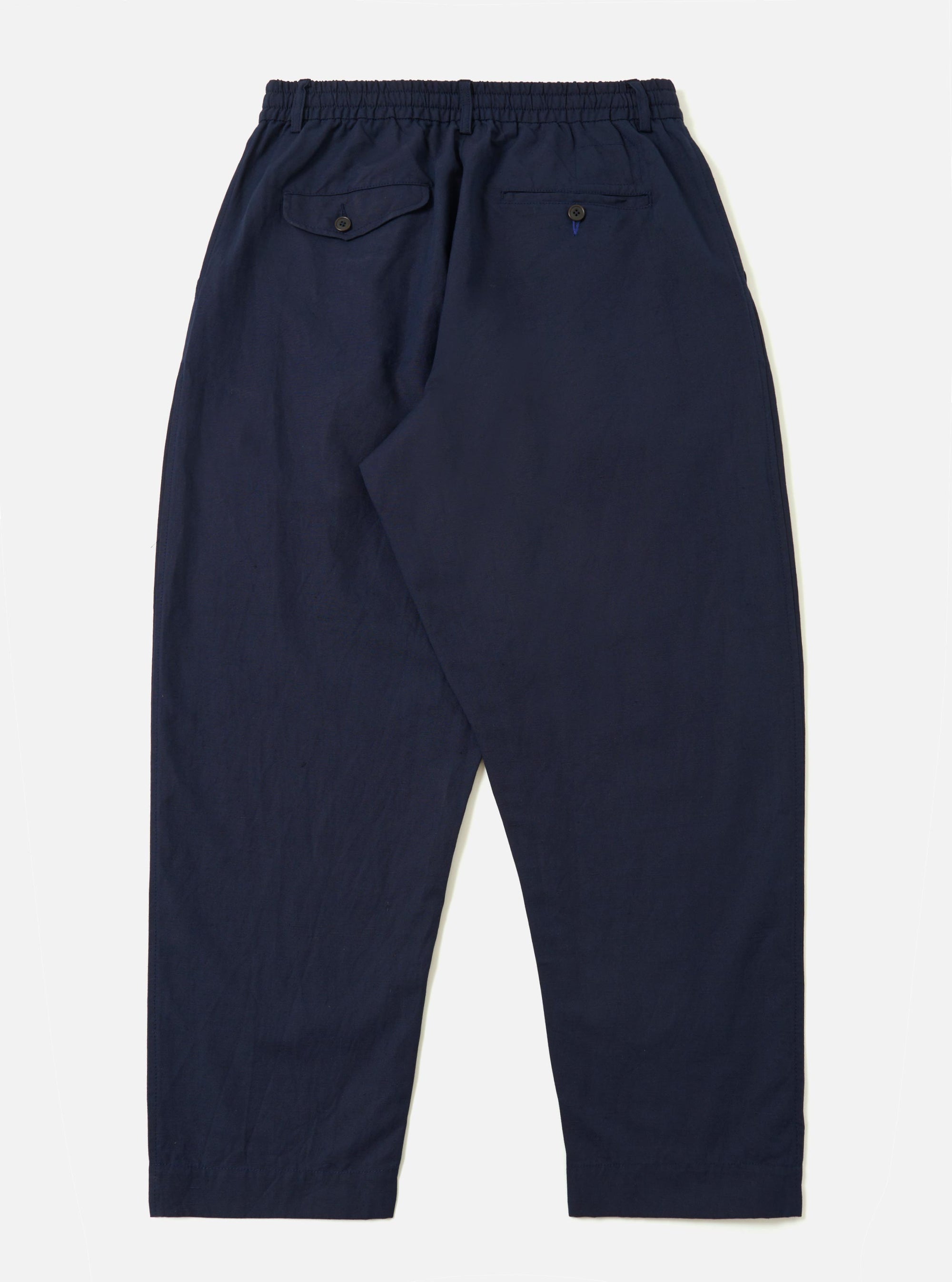Navy Linen Slub Weave Oxford Pant