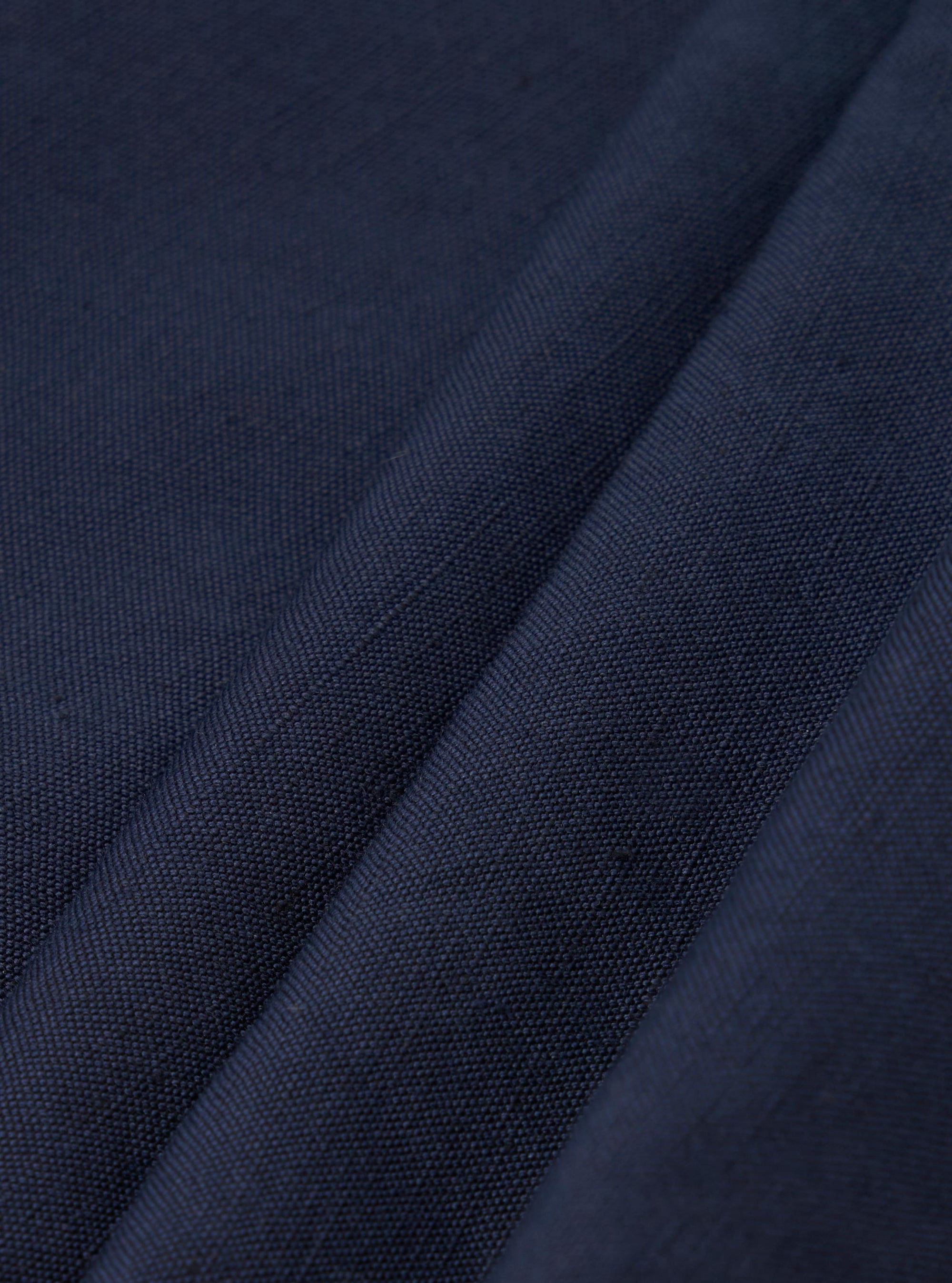 Navy Linen Slub Weave Oxford Pant