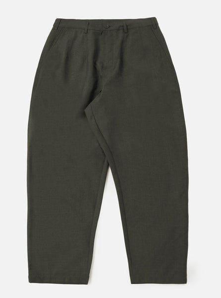 Men's Green Marl Tropical Suiting Dutch Wide Leg Pant – Universal