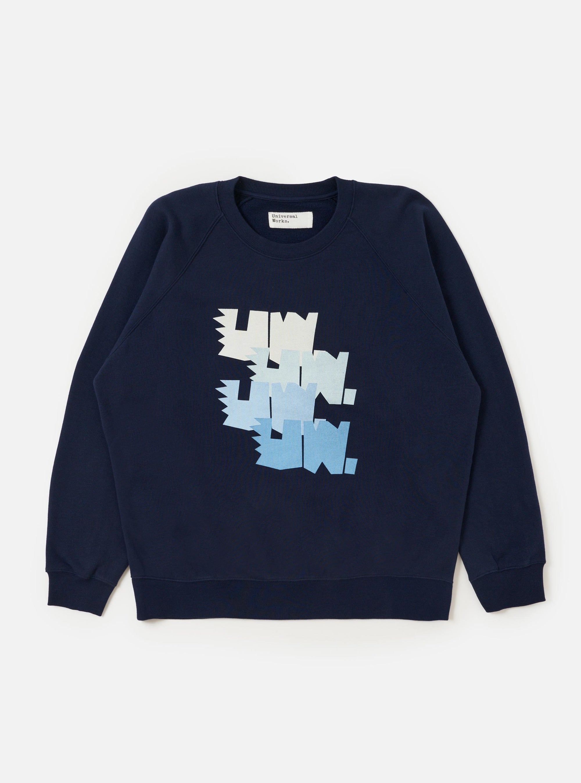 Navy Brush Back Sweat FM Raglan Sweatshirt