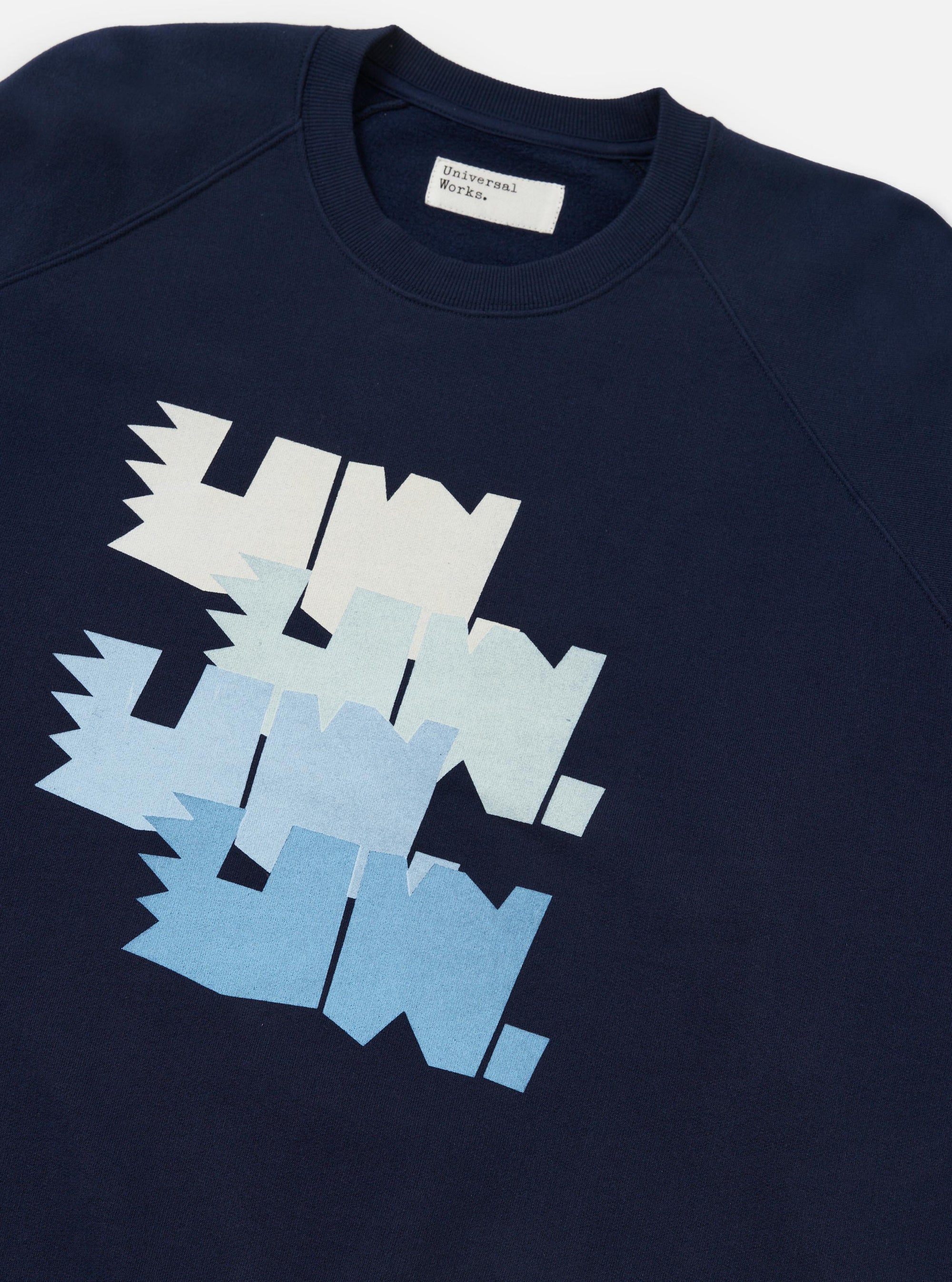 Navy Brush Back Sweat FM Raglan Sweatshirt