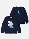 Navy Brush Back Sweat FM Raglan Sweatshirt