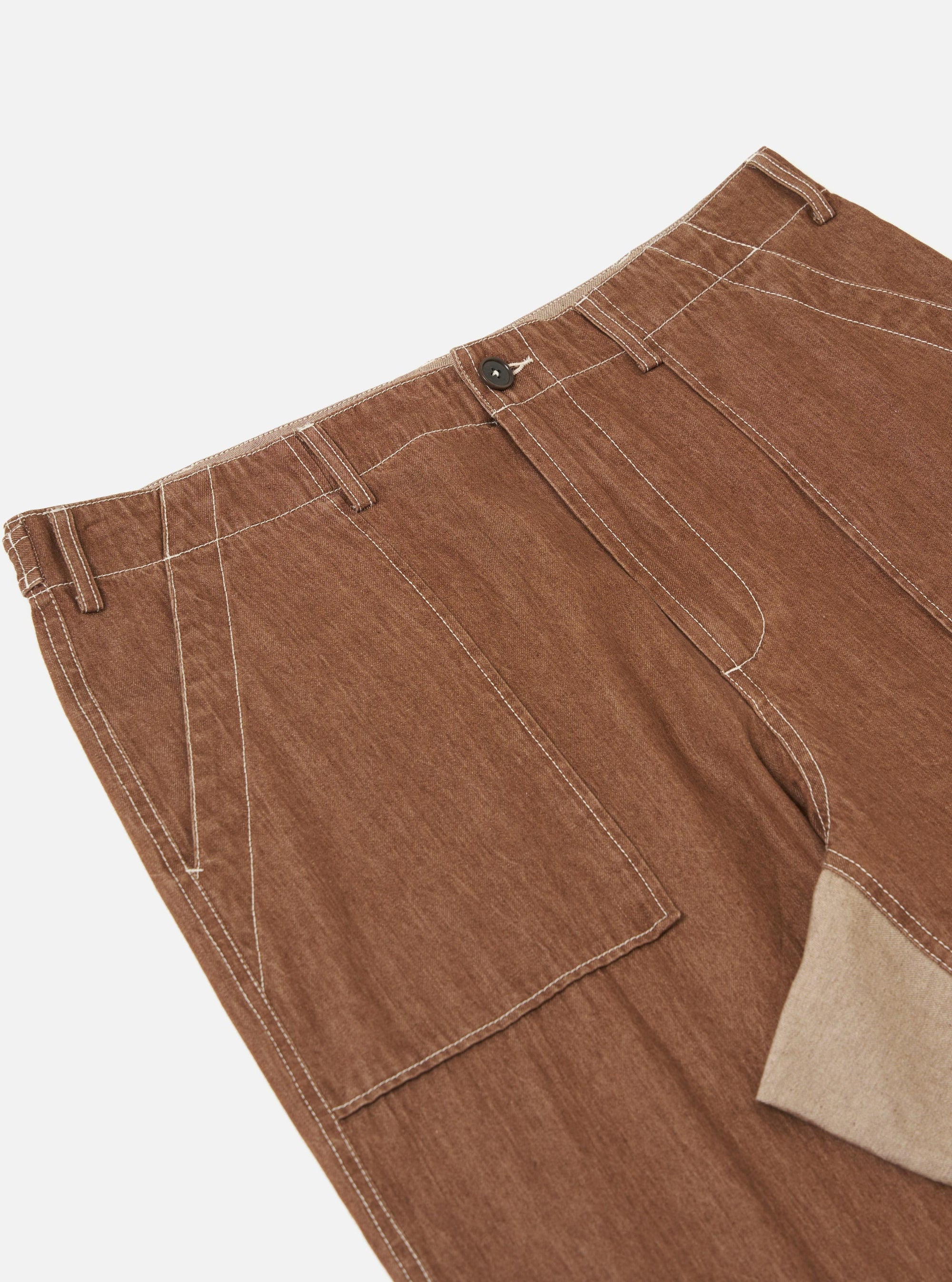 Brown Meco Denim Patched Fatigue Pant