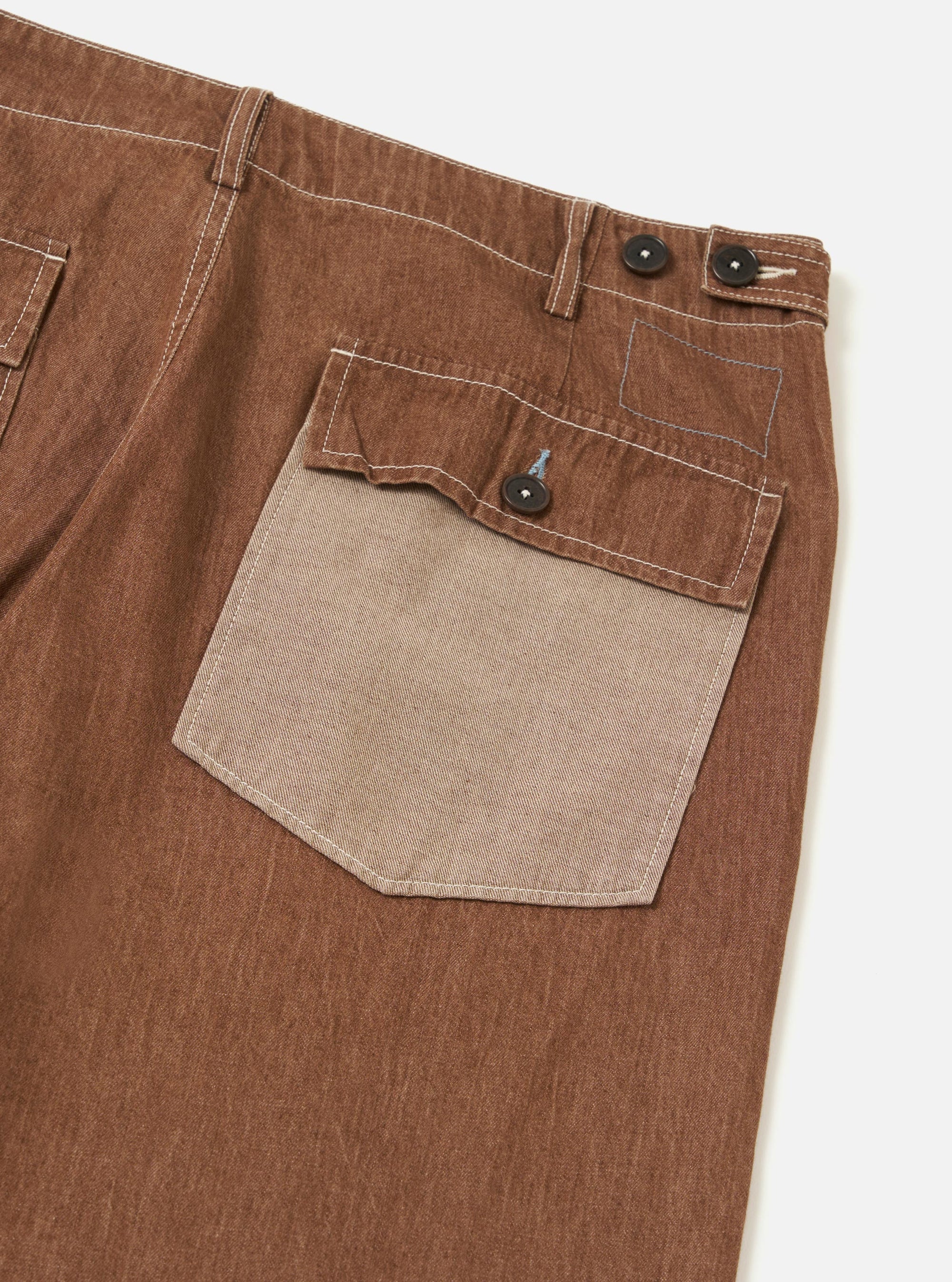 Brown Meco Denim Patched Fatigue Pant
