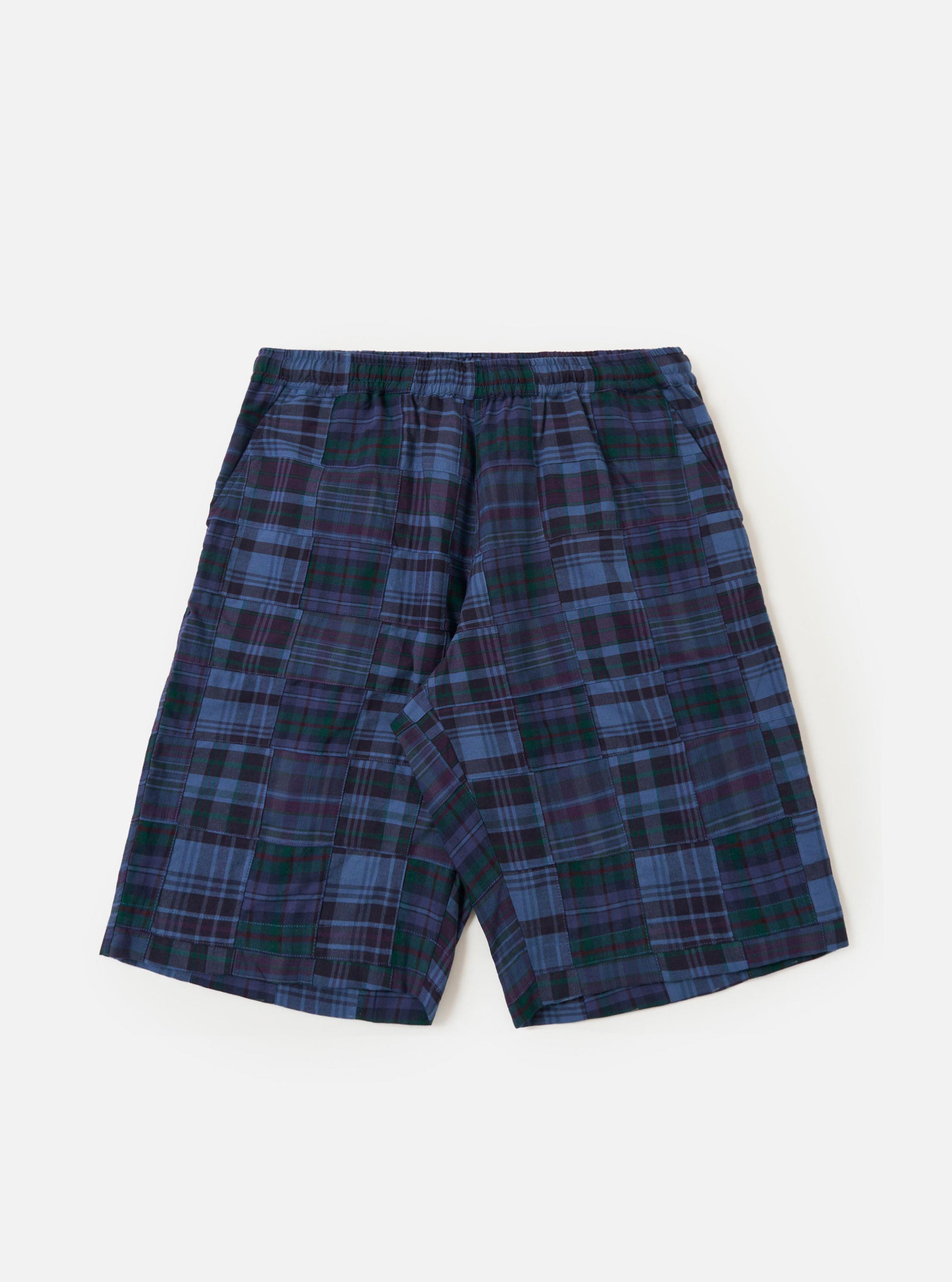 Men's Navy Madras Patchwork Vacation Short – Universal Works