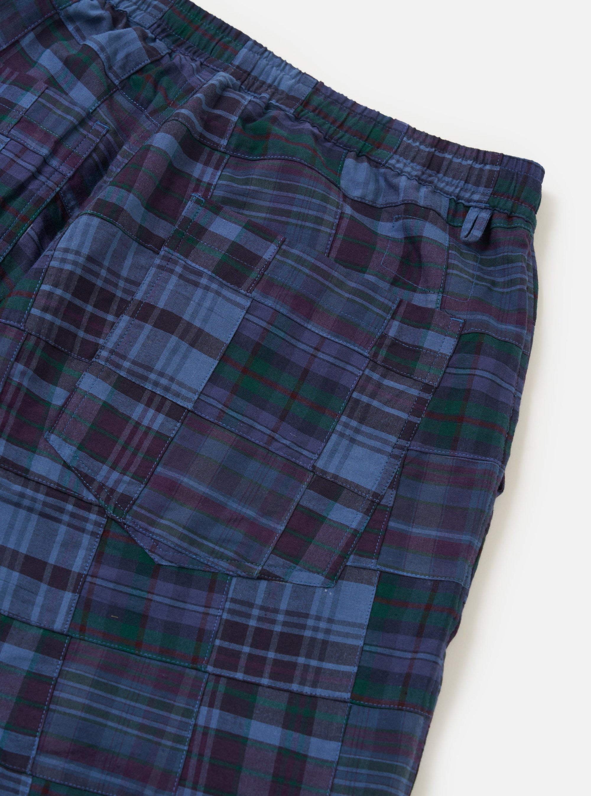 Navy Madras Patchwork Vacation Short