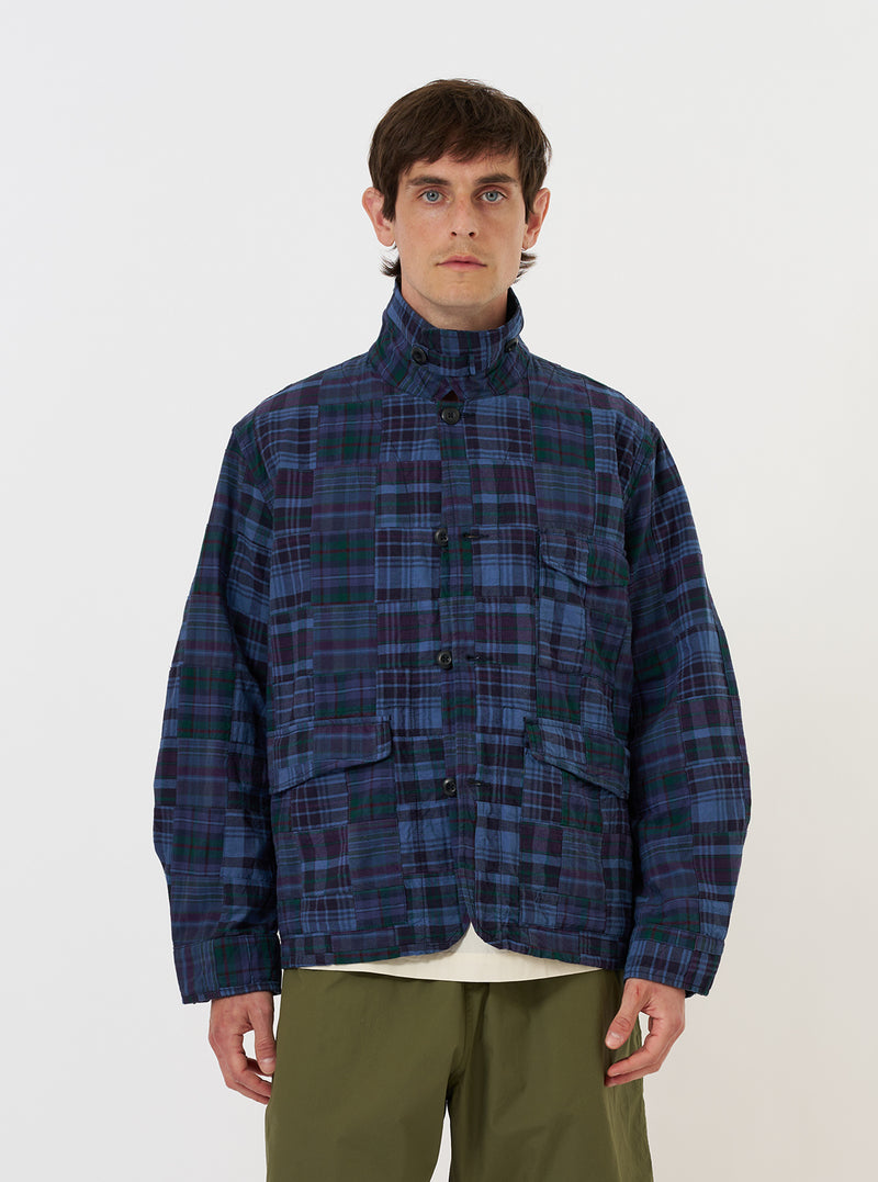 Navy Madras Patchwork Duty Jacket
