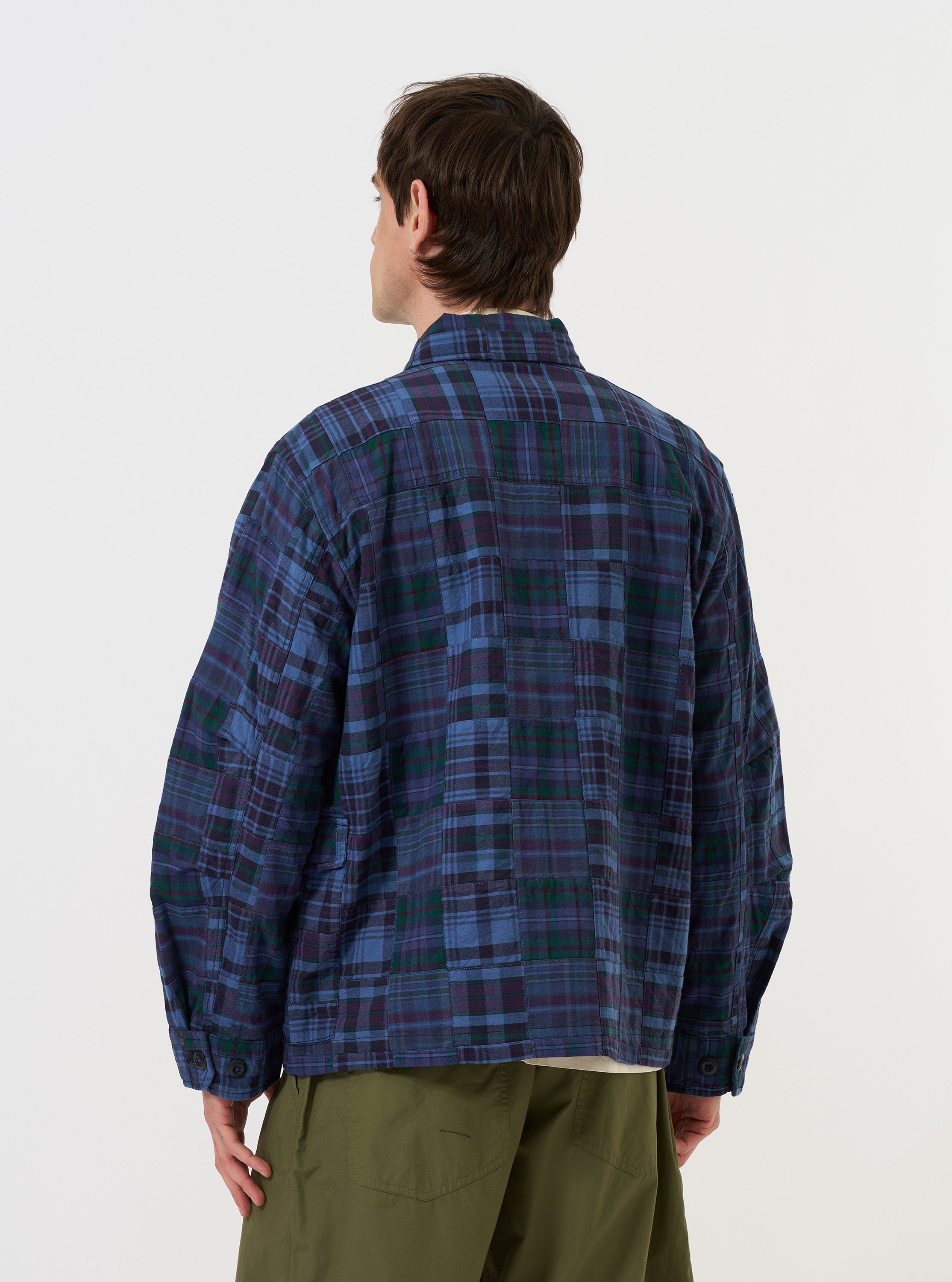 Men's Navy Madras Patchwork Duty Jacket – Universal Works