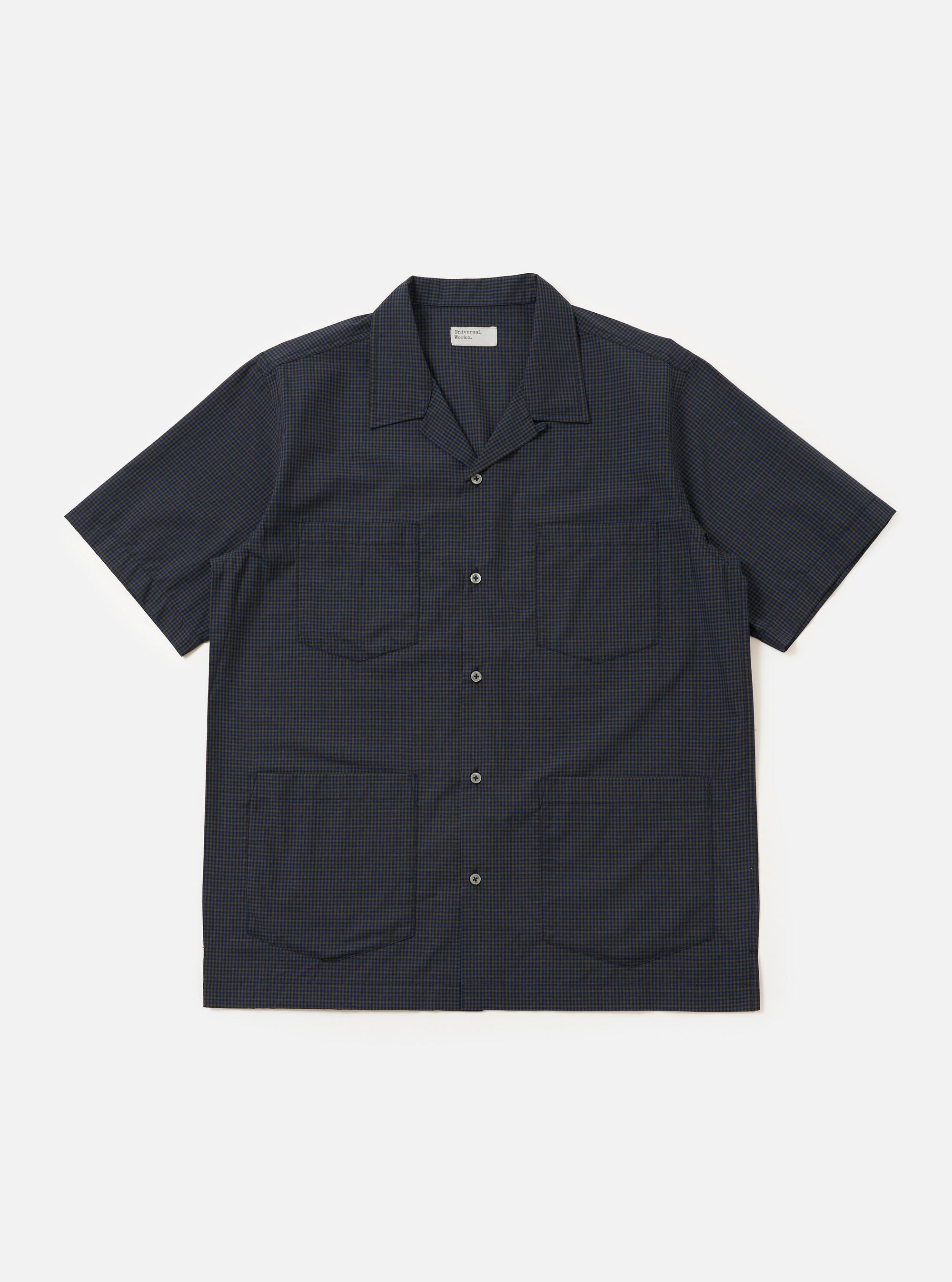 Navy Check Plaid Summer Overshirt