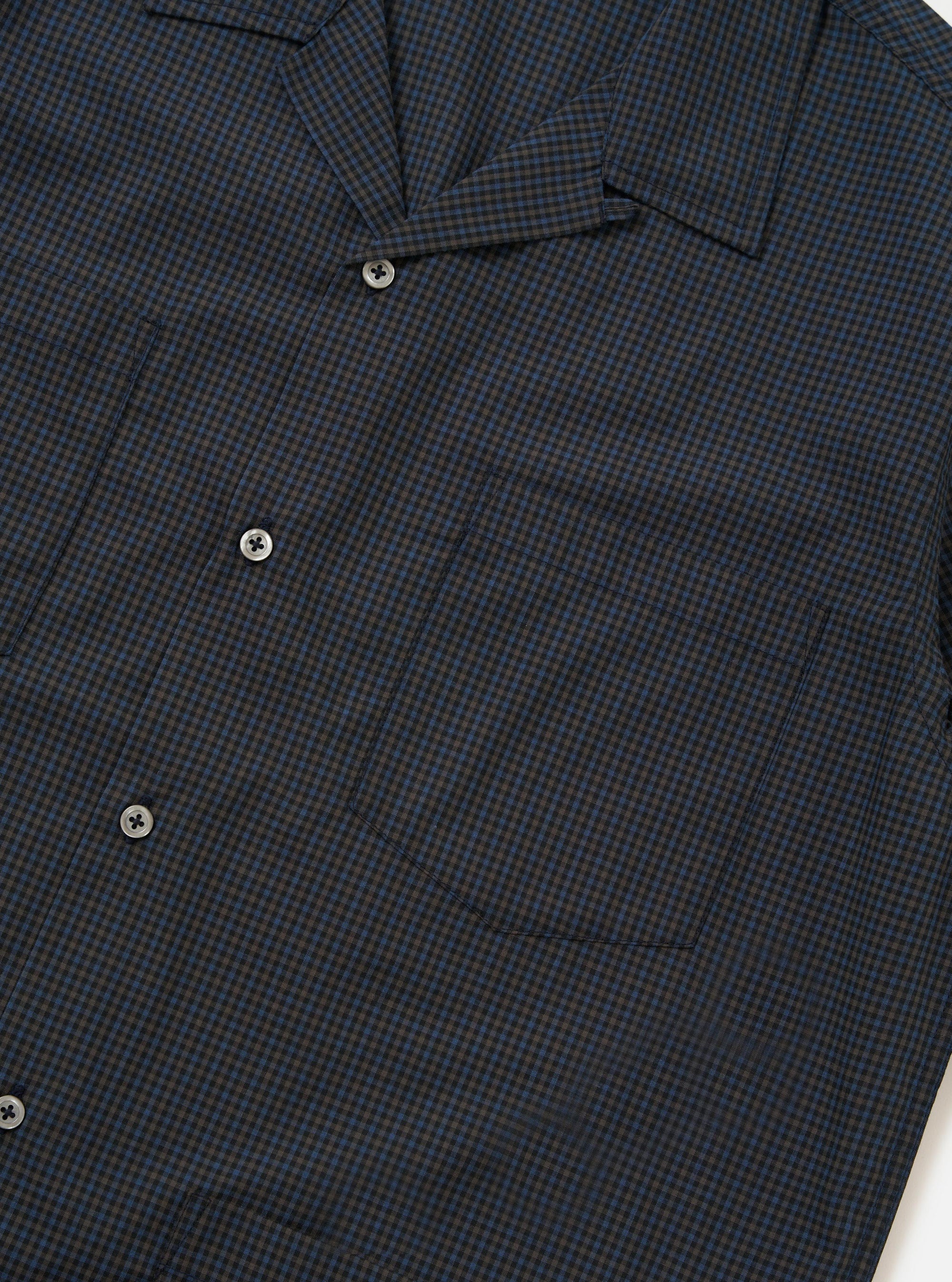 Navy Check Plaid Summer Overshirt