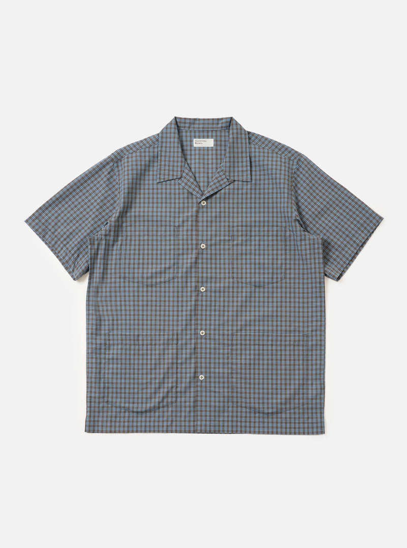 Pale Blue Check Plaid Summer Overshirt