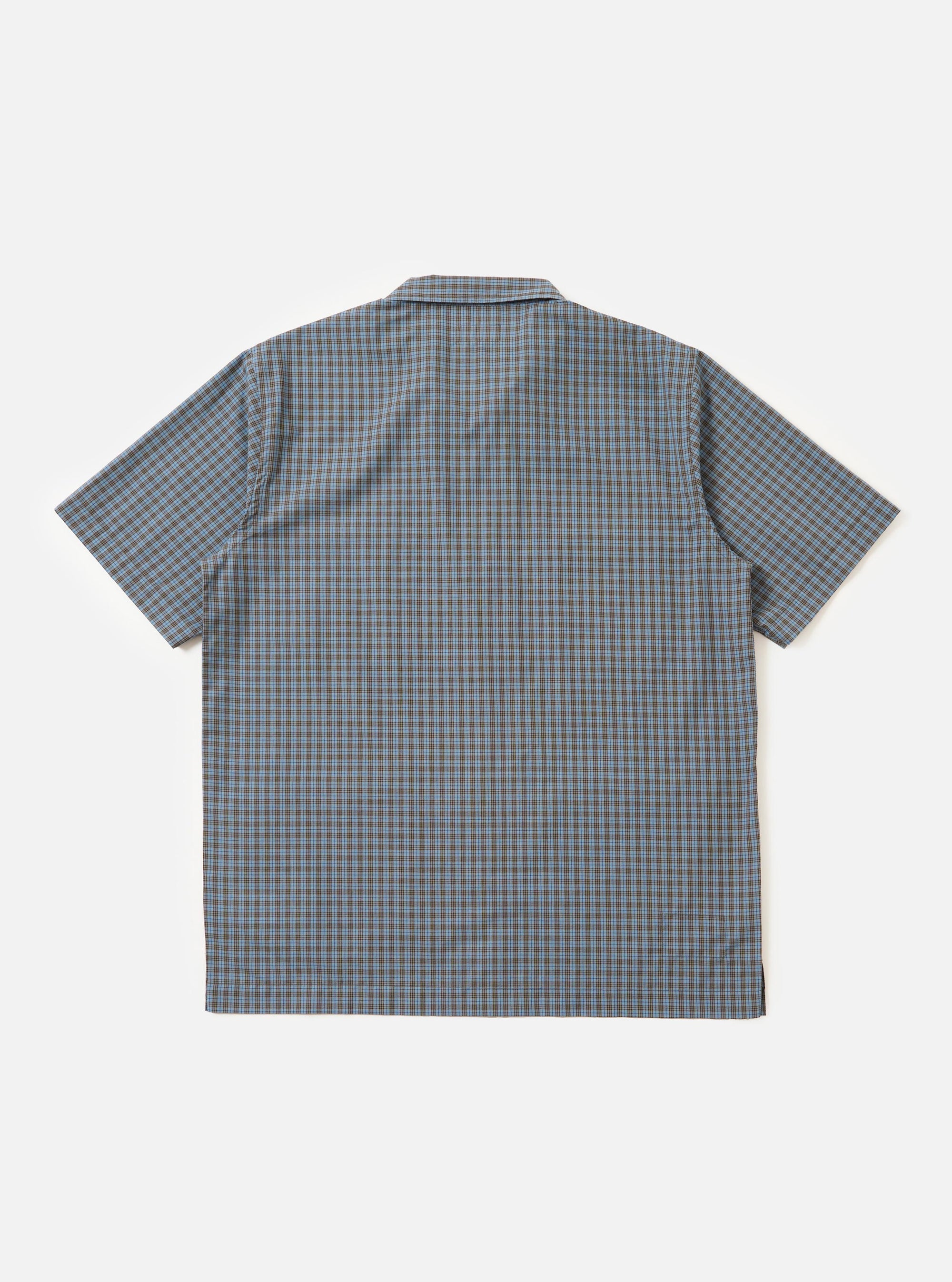 Pale Blue Check Plaid Summer Overshirt