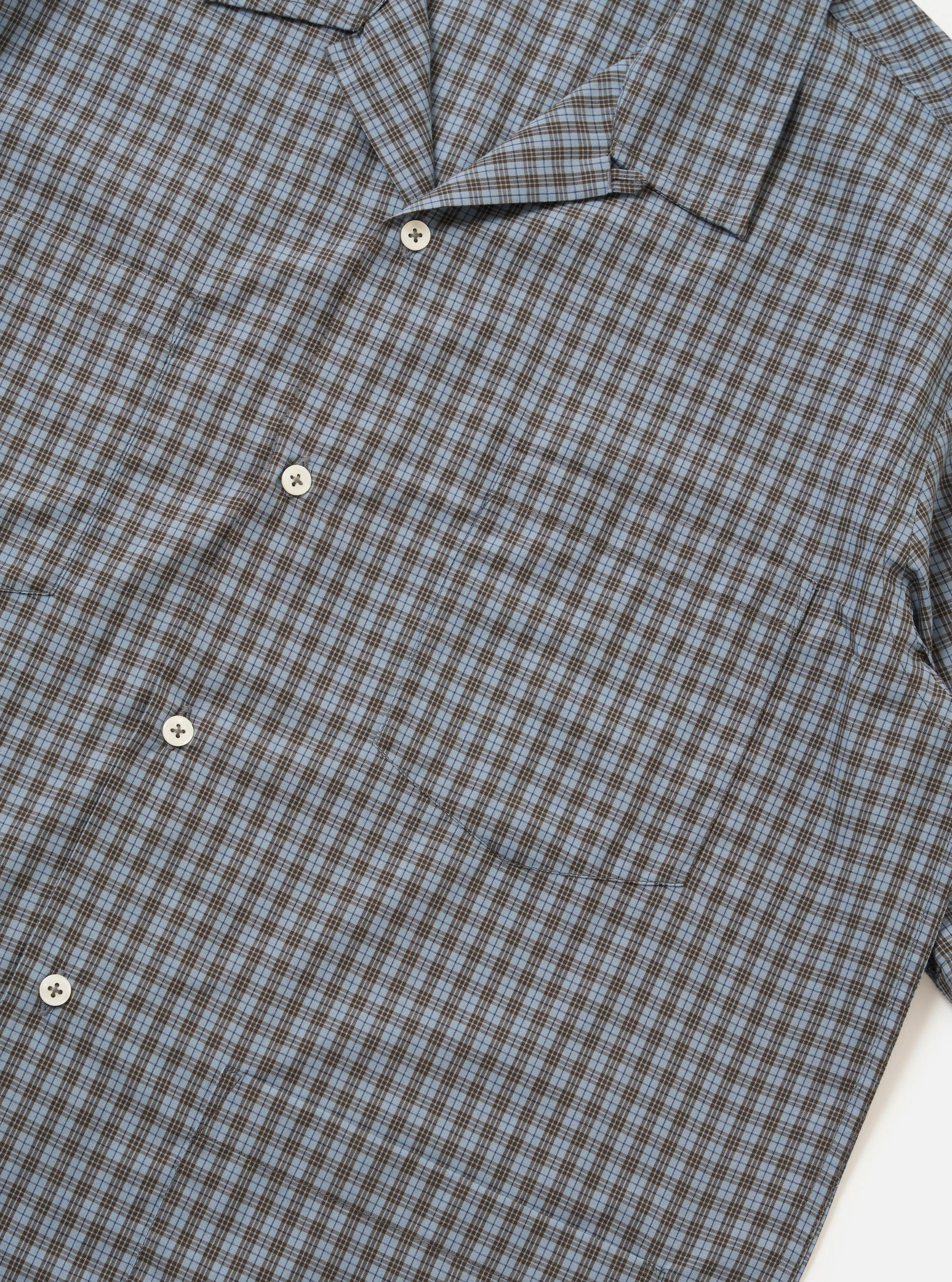 Pale Blue Check Plaid Summer Overshirt