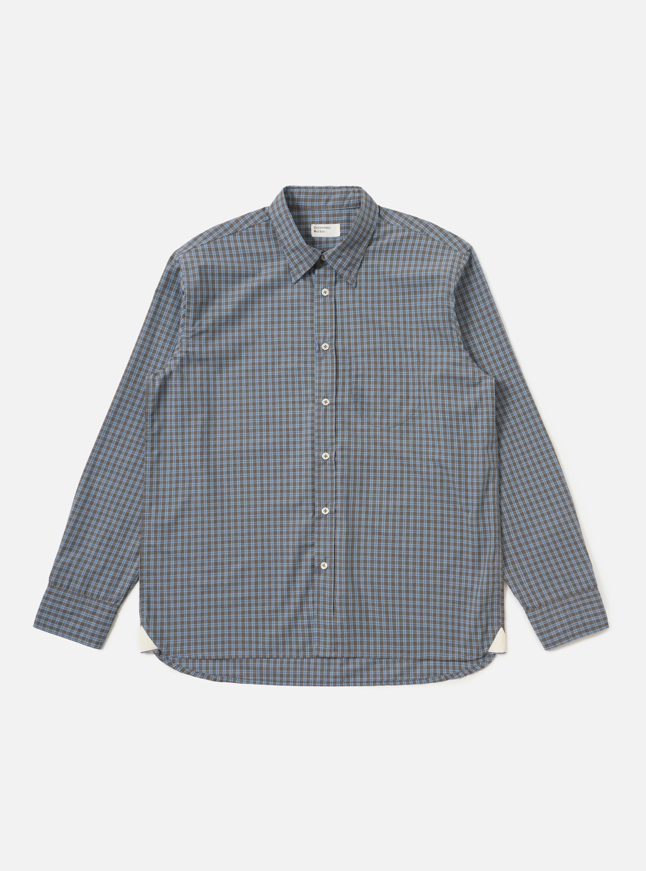 Men's Pale Blue Check Plaid Lazy Day Shirt – Universal Works