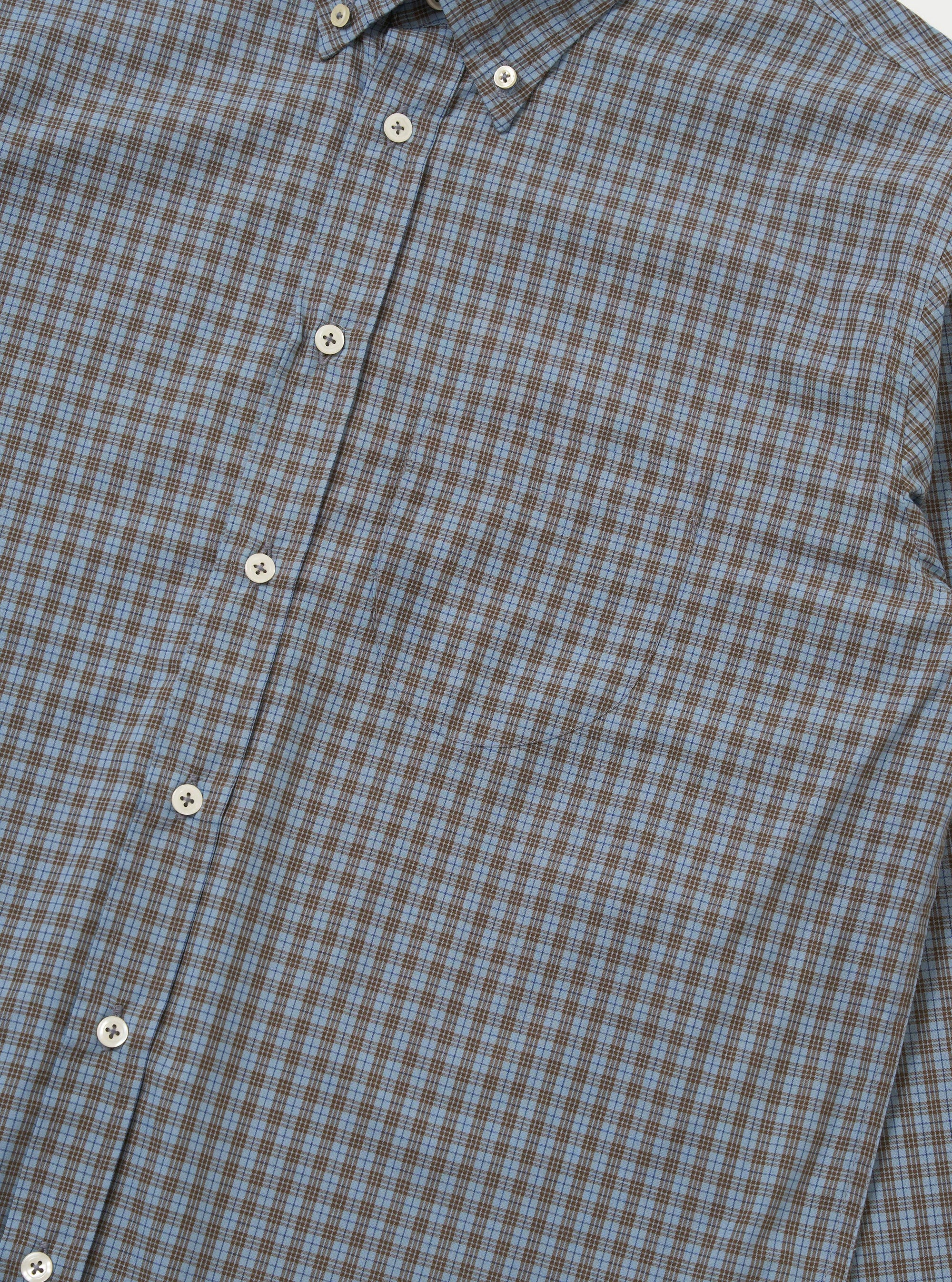 Pale Blue Check Plaid Lazy Day Shirt