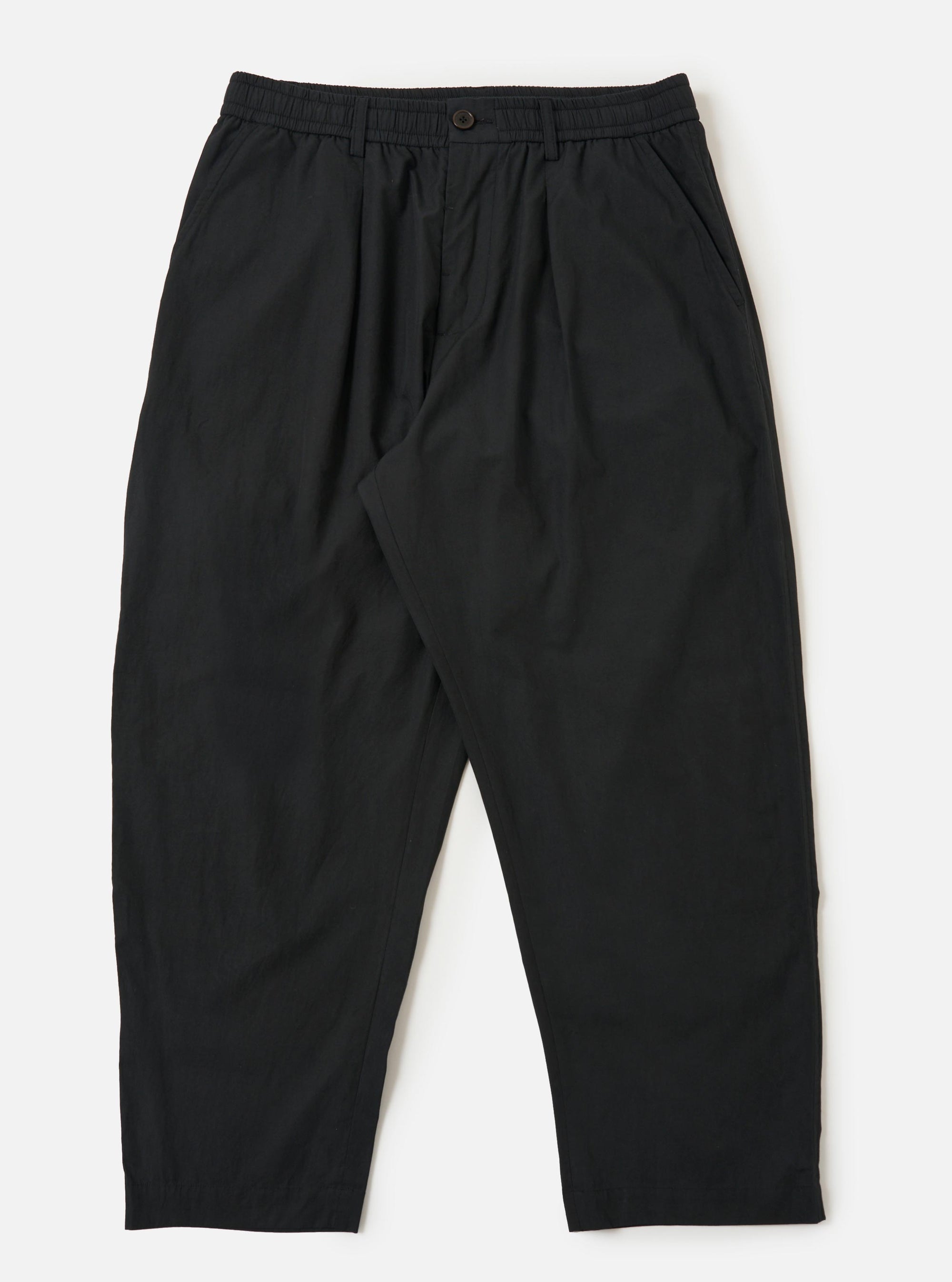 Black Broadcloth Oxford Pant