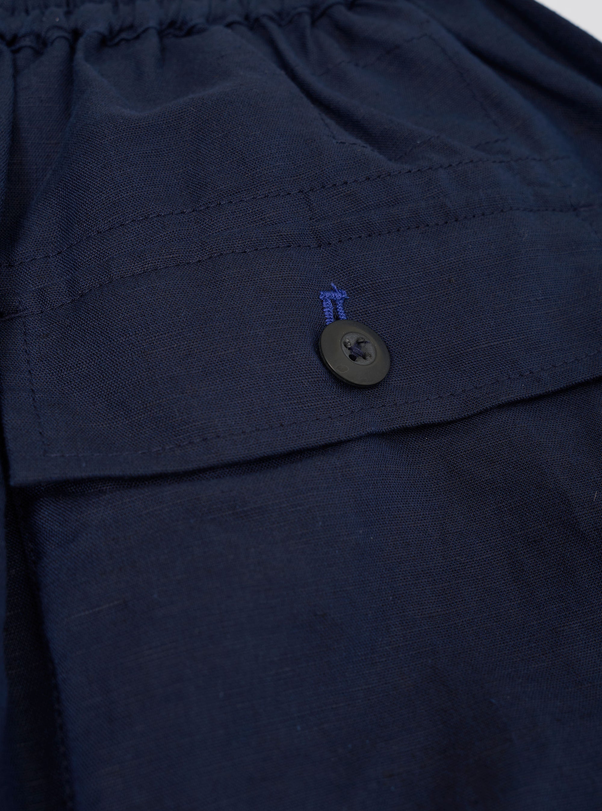 Navy Linen Cotton Shirting Parachute Pant