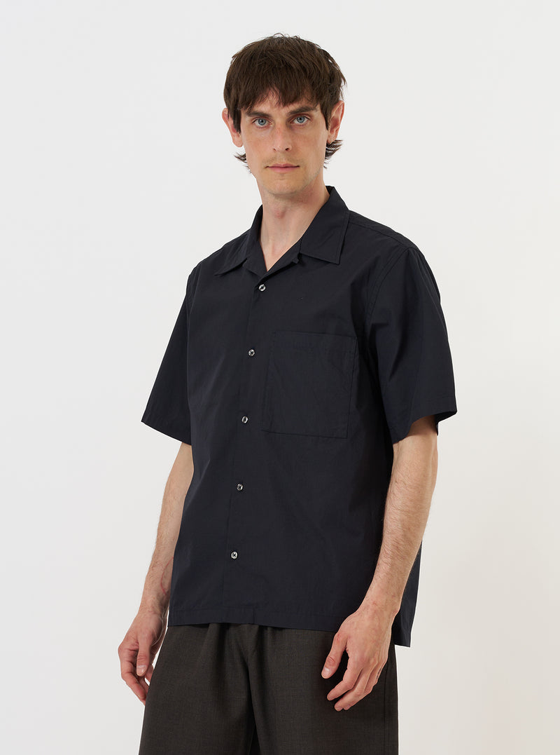 Navy Broadcloth Camp Shirt