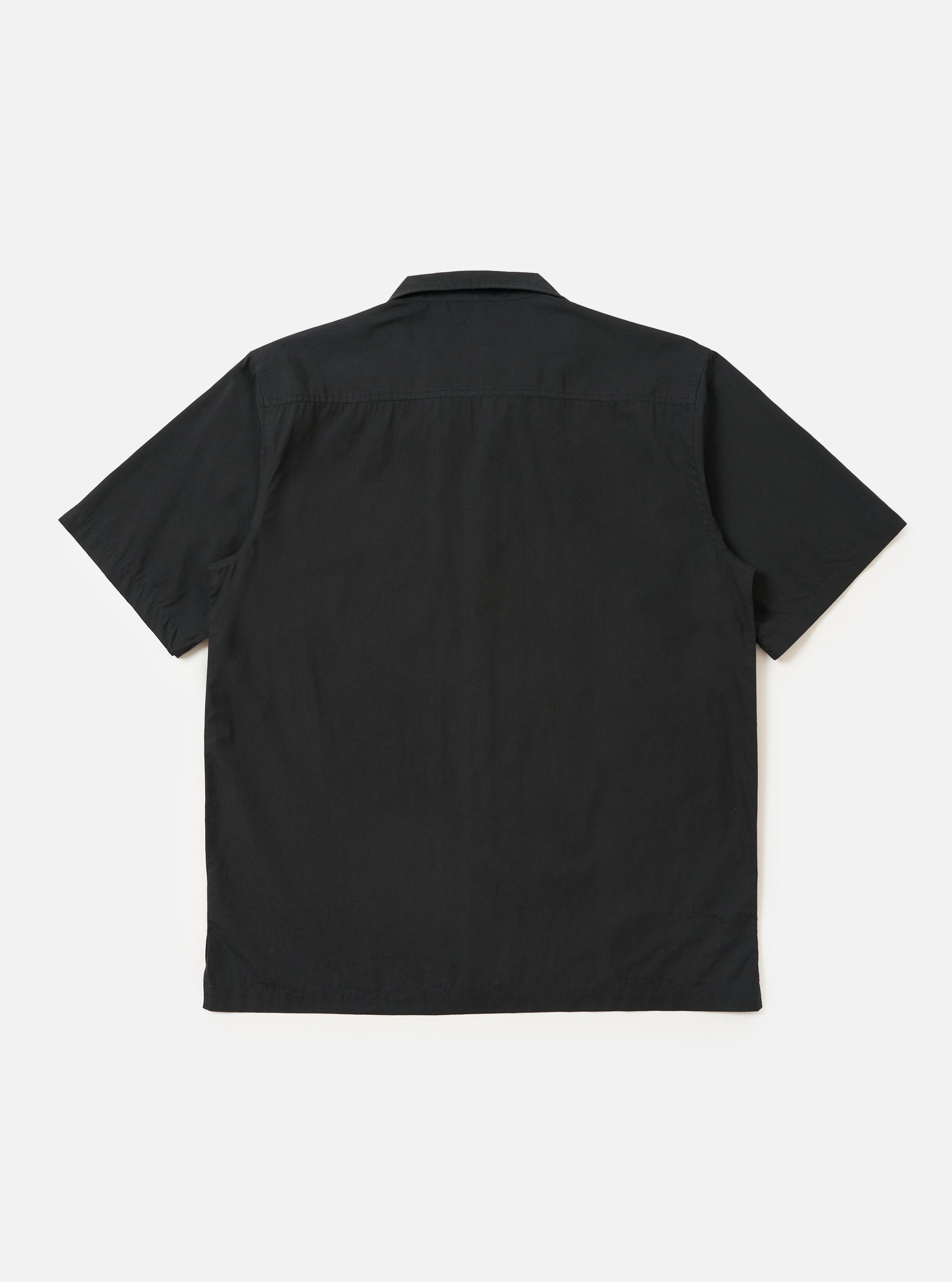 Black Broadcloth Camp Shirt