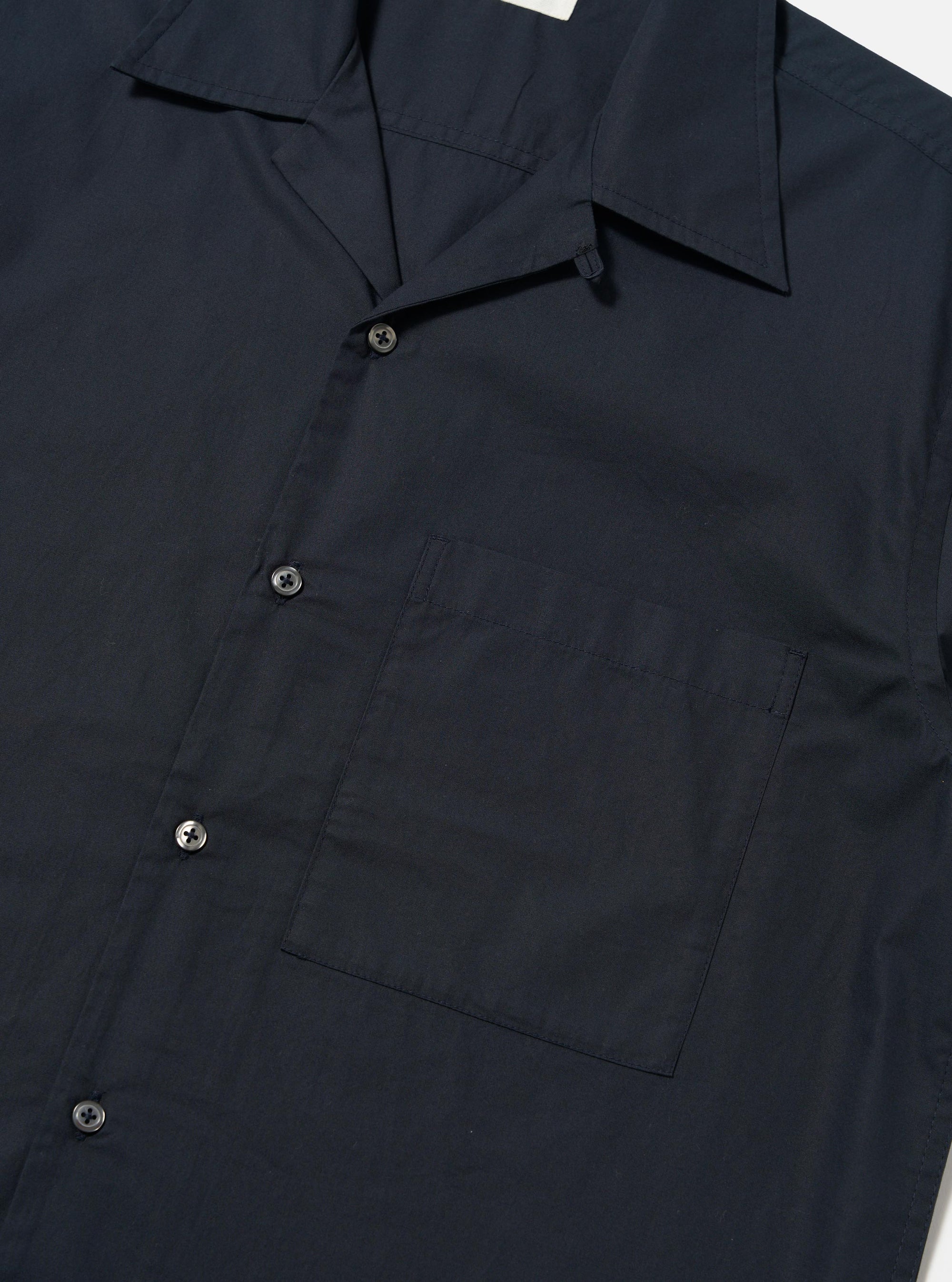 Navy Broadcloth Camp Shirt