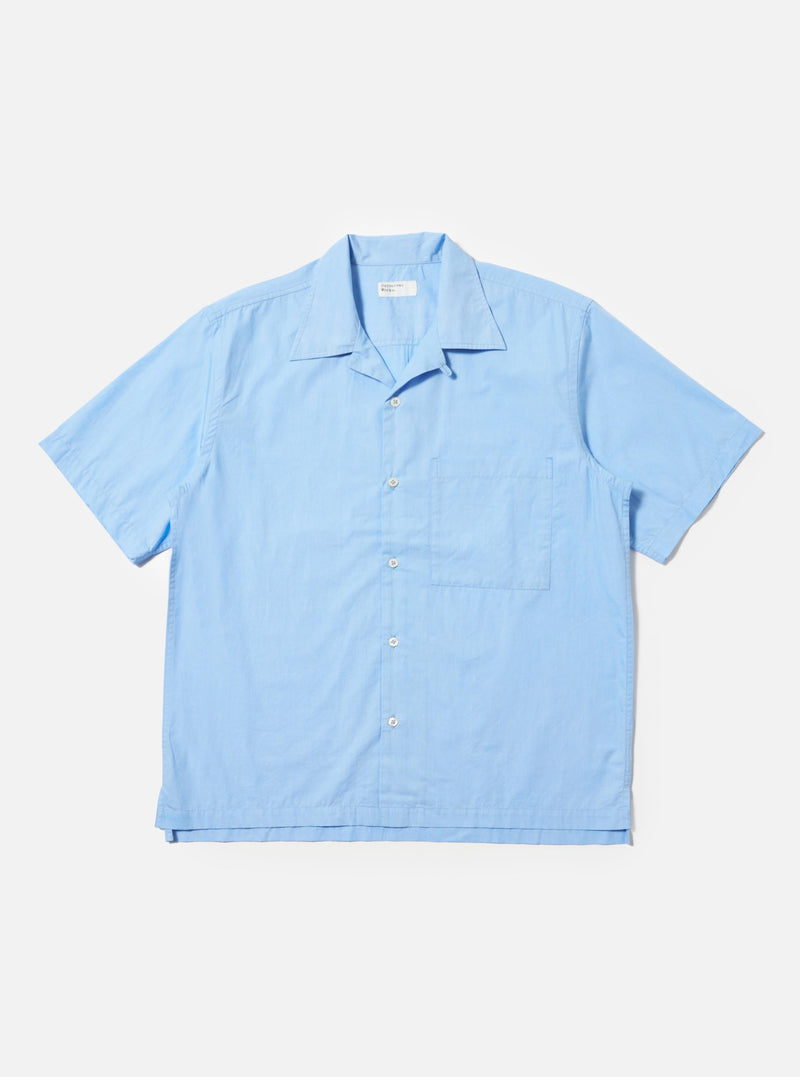 Pale Blue Broadcloth Camp Shirt