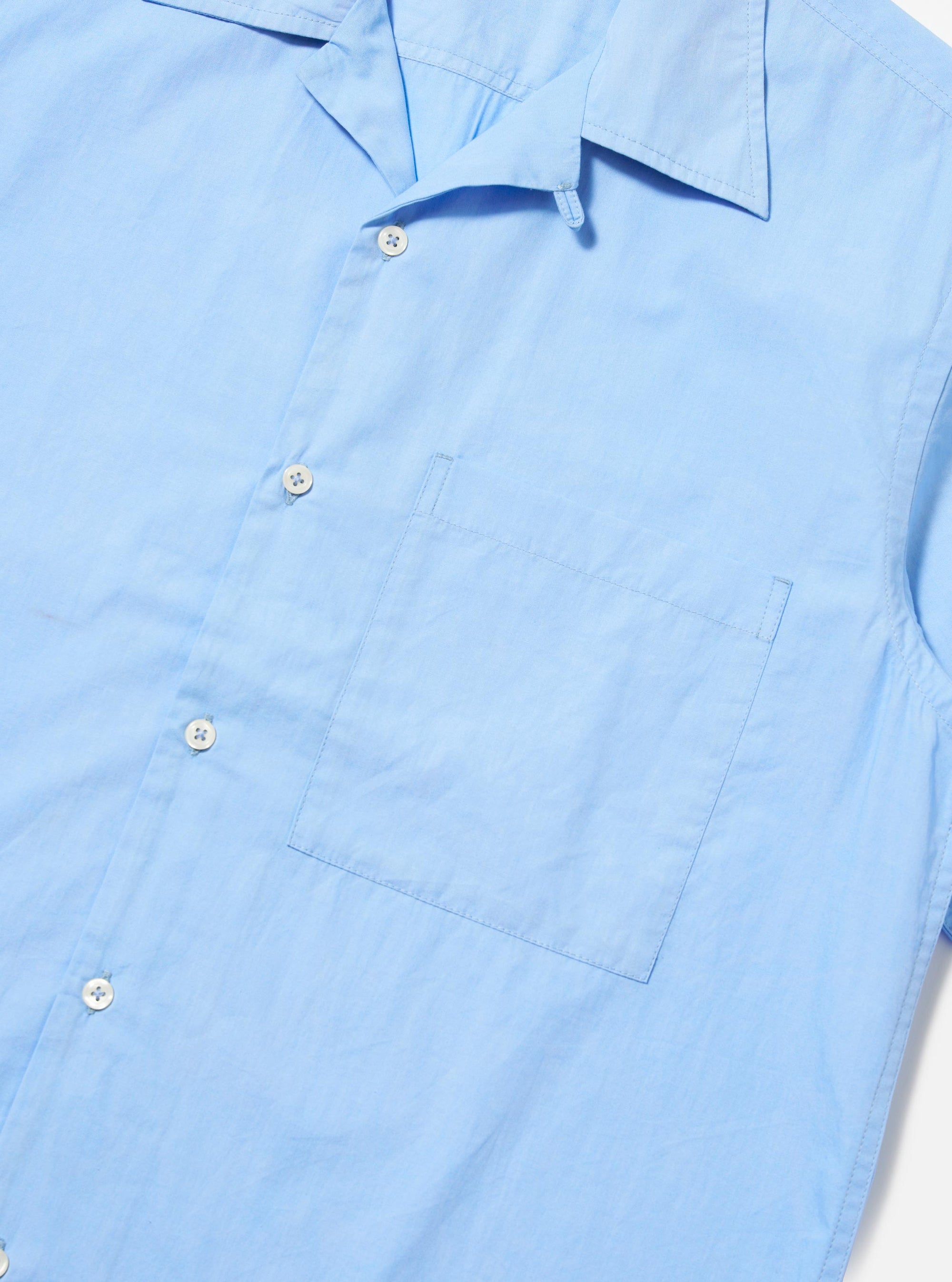 Pale Blue Broadcloth Camp Shirt