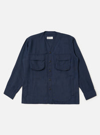 Navy Linen Cotton Shirting Parachute Shirt